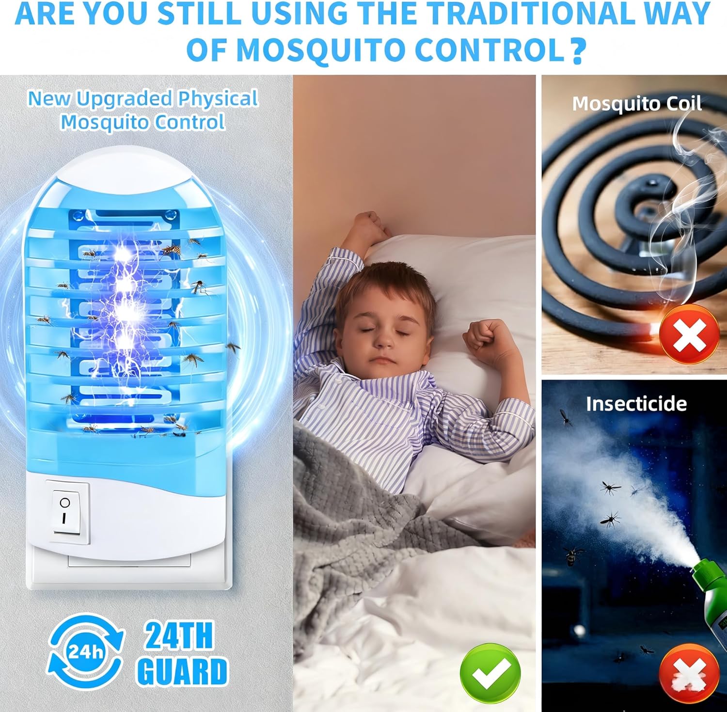 6 Pack Plug in Bug Zapper,Electronic Mosquito Zappers Indoor Bug Zapper Plug in for Flying Insect Automatic Mosquito Trap Mosquito Light