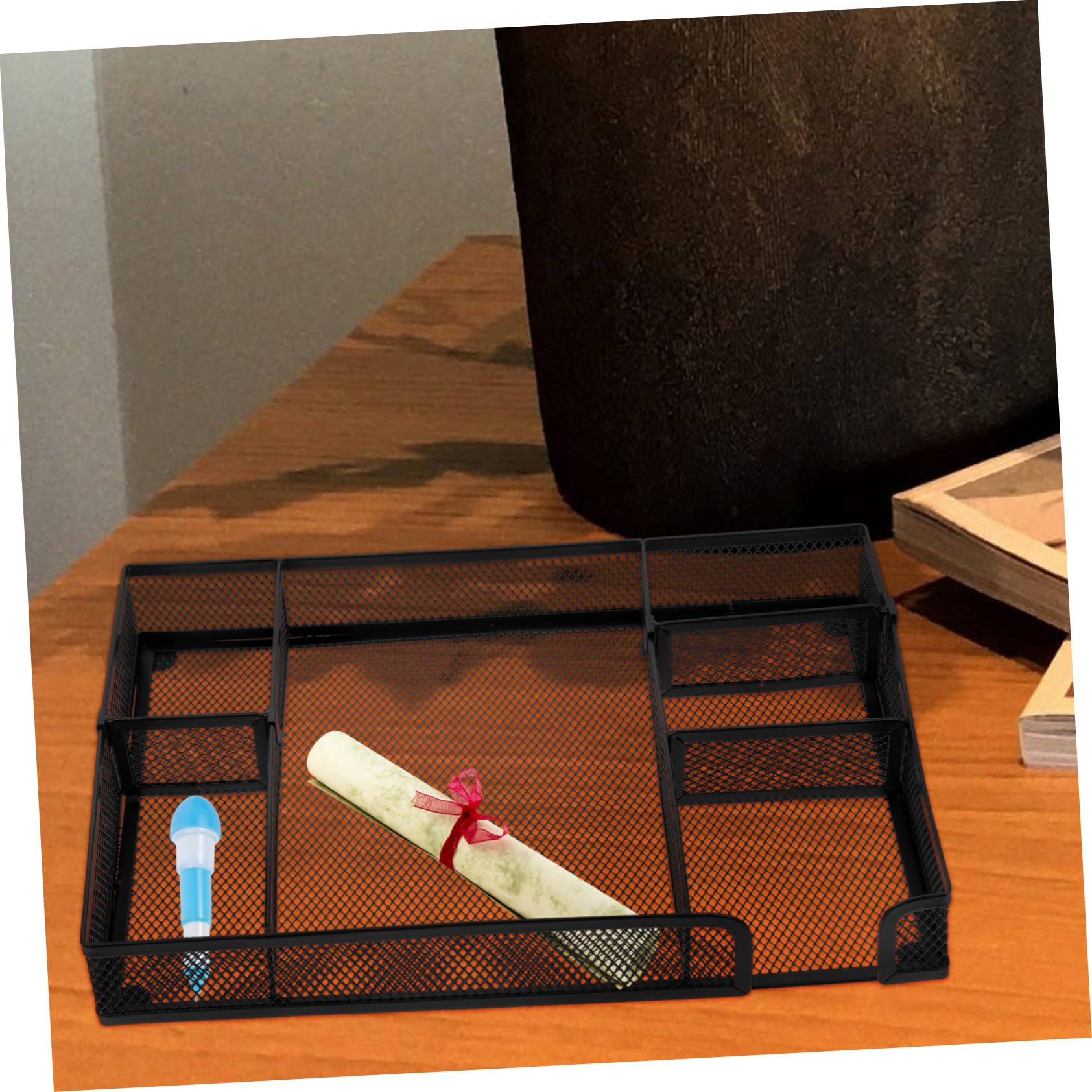DOITOOL 3 Piezas Organizador de Escritorio Malla Metálica Multifuncional Compacto y Resistente Divisor para de Espacio para Oficina y Papelería