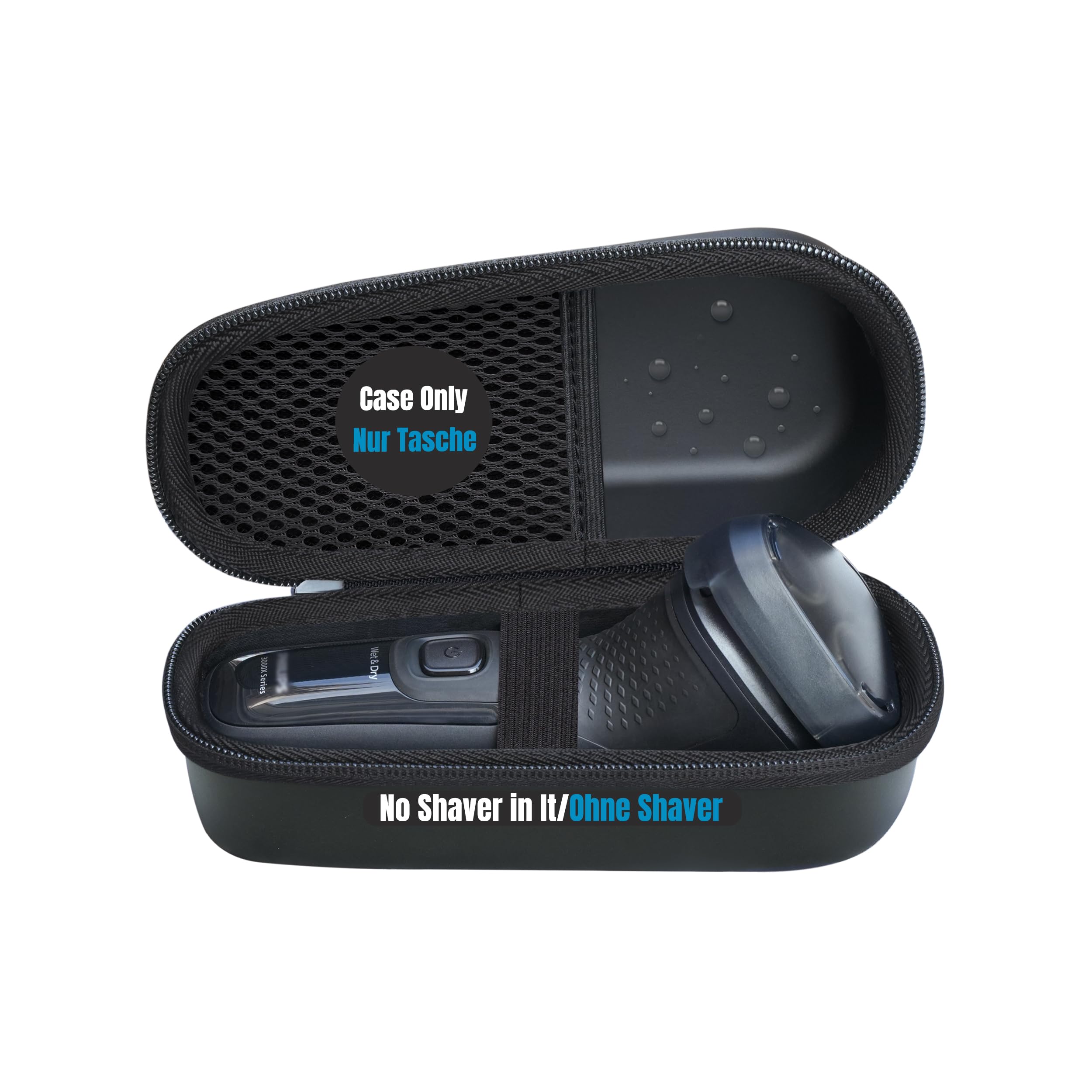 Woollo PU Case Compatible with Philips Shaver Series 3000 S3145/00 S3342 3000X X3001 X3053 Beard Trimmer Portable Hard Travel Case Waterproof Bag for Electric Wet and Dry Shaver 3000