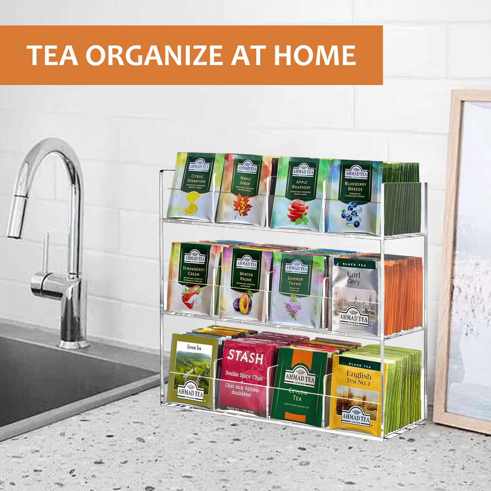 mumisuto Porta Tisane Bustine per 216 Bustine di tè, Porta Bustine The e Tisane a 12 Scomparti, Scatola Porta Tisane in Acrilico Trasparente, per Casa, Ufficio, Bar