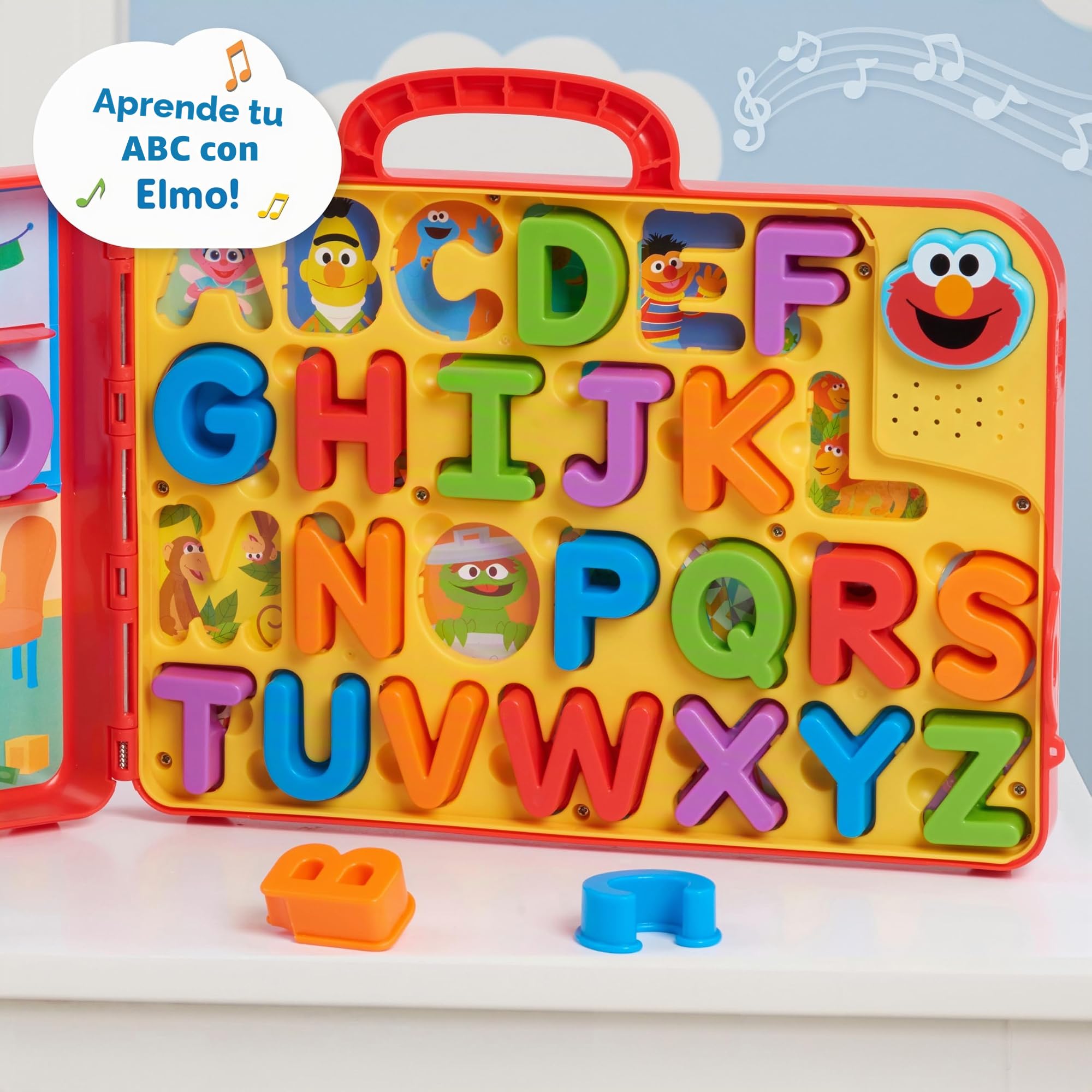 Sesame Street 57588 Elmo's Letters Bus - Tablero de Actividades para Aprendizaje y educación Preescolar, Multicolor, Mediano