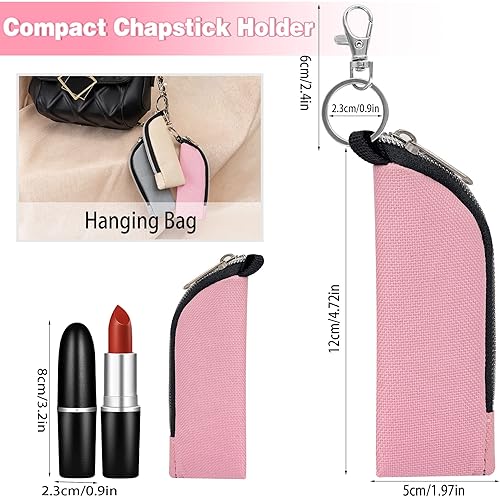 Miniatura 2 de YVVZHOU PANN Soporte para lápiz labial, 6 unidades, llavero, funda para lápiz labial, soporte para bálsamo labial, bolsa de lápiz labial con