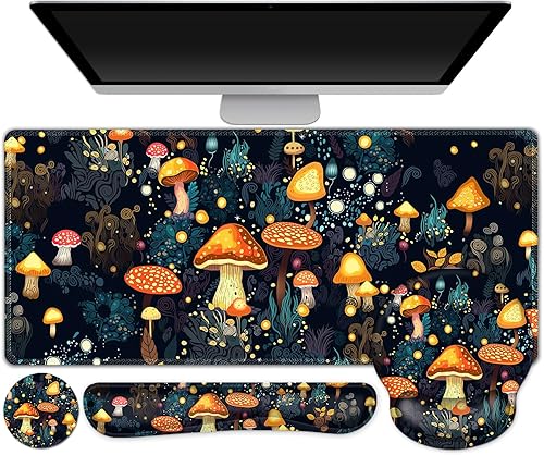 Alfombrilla de mouse para juegos, alfombrilla de escritorio grande, bonito protector de almohadilla de escritorio, 4 en 1 XXL alfombrilla para mouse