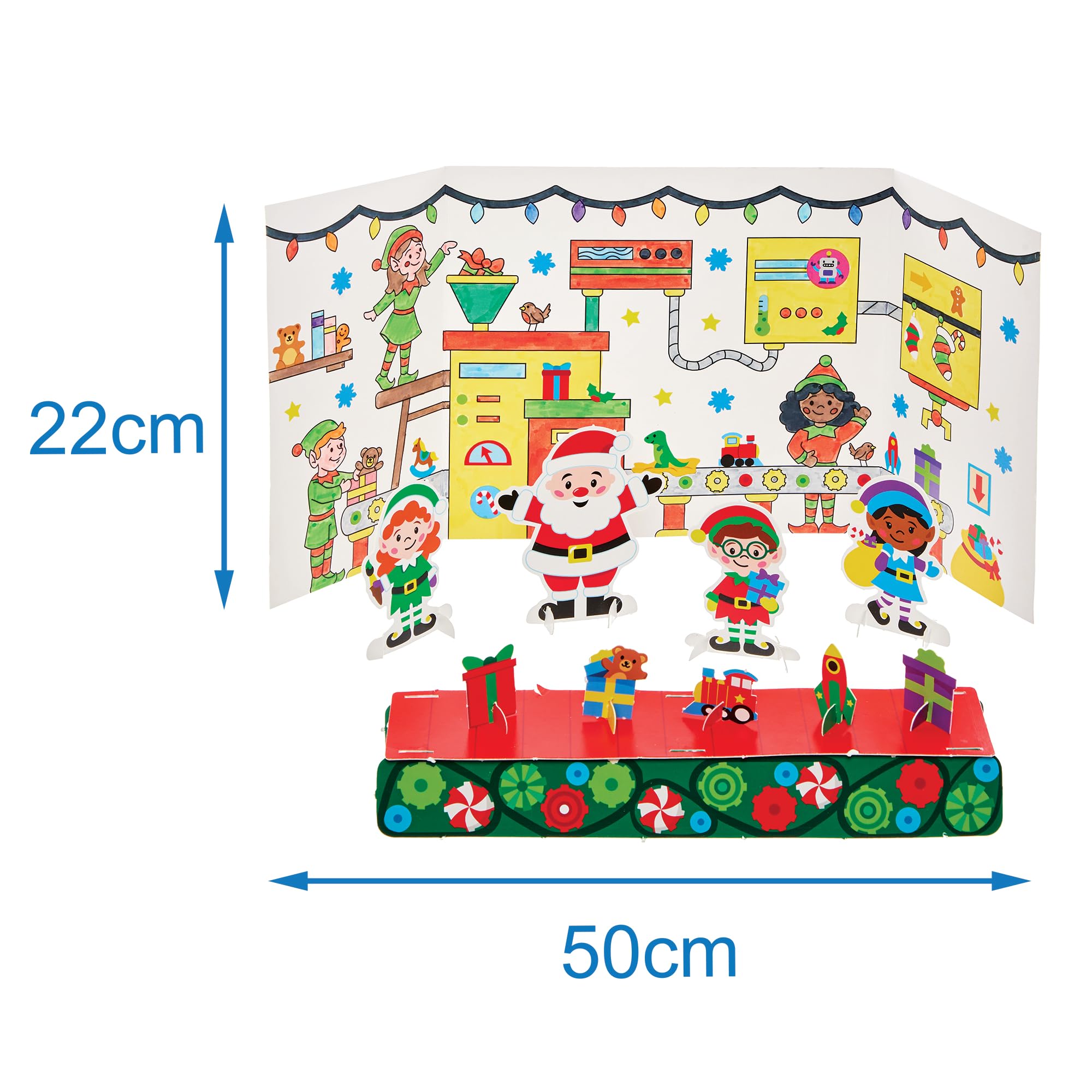Baker Ross FN332 Santa’s Workshop 3D Scene Kits - Pack of 2, Christmas Arts and Crafts, Christmas Entertainment for Kids - Image 4