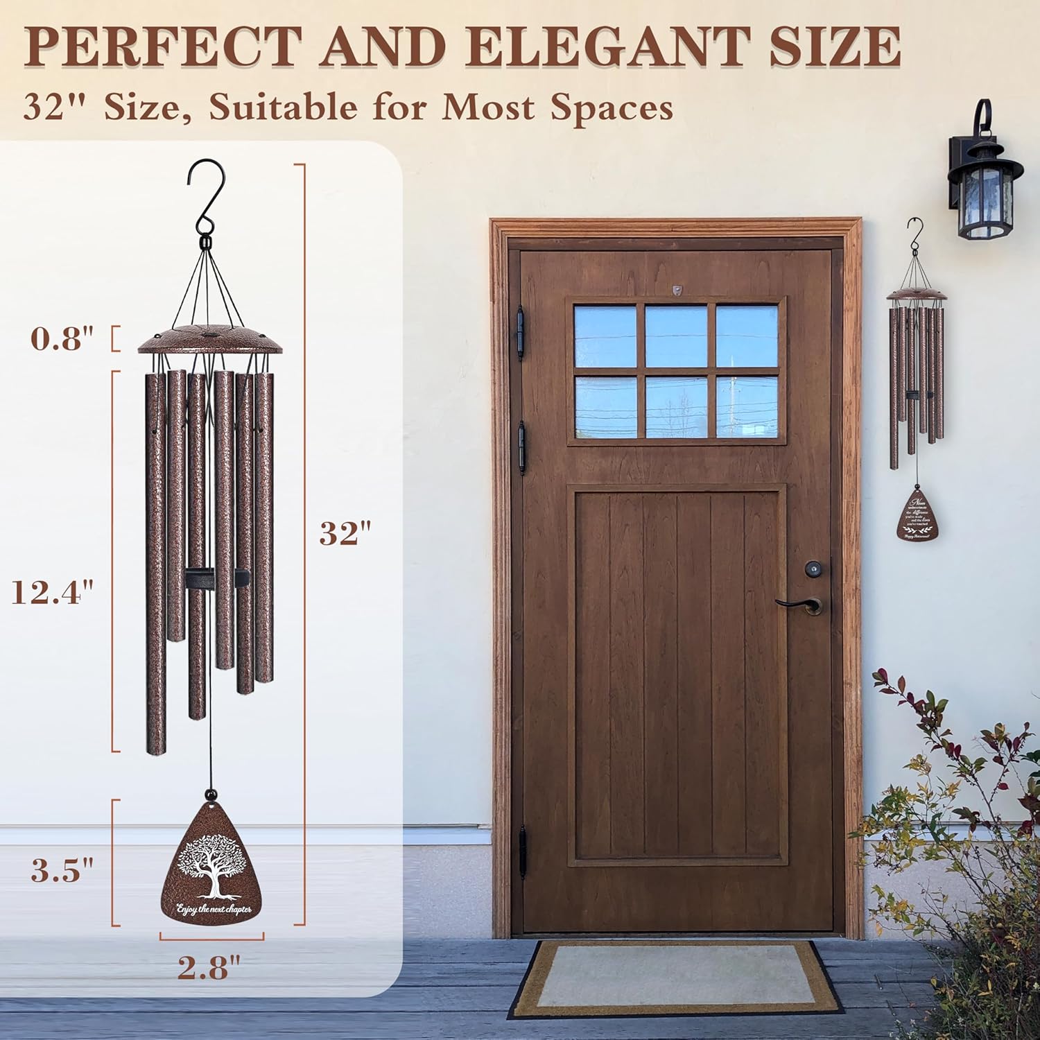 Retirement Gift for Woman Men, 32" Wind Chimes Retired Gifts, 2026 Happy Retirement Gifts for Women Coworker Colleague Boss Teachers Nurses Friends, Going Away Gift Ideas Retirement Decorations - Image 6