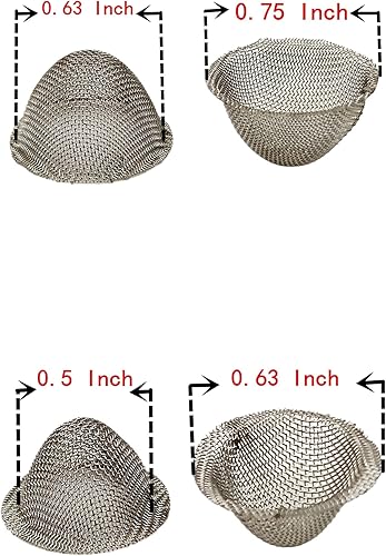 Miniatura 12 de 30 piezas de pantallas de tubería de 0.75 pulgadas (3/4) de acero inoxidable con diseño cónico con caja de metal. Tamaño ajustable