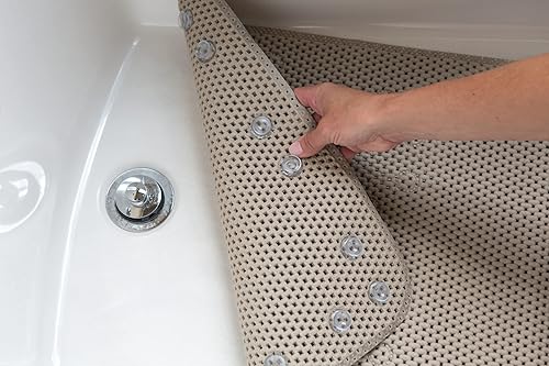 Miniatura 4 de Duck Brand Clorox - Tapete de baño de espuma acolchada para bañeras, antideslizante con ventosas, 17 x 36 pulgadas, color gris pardo