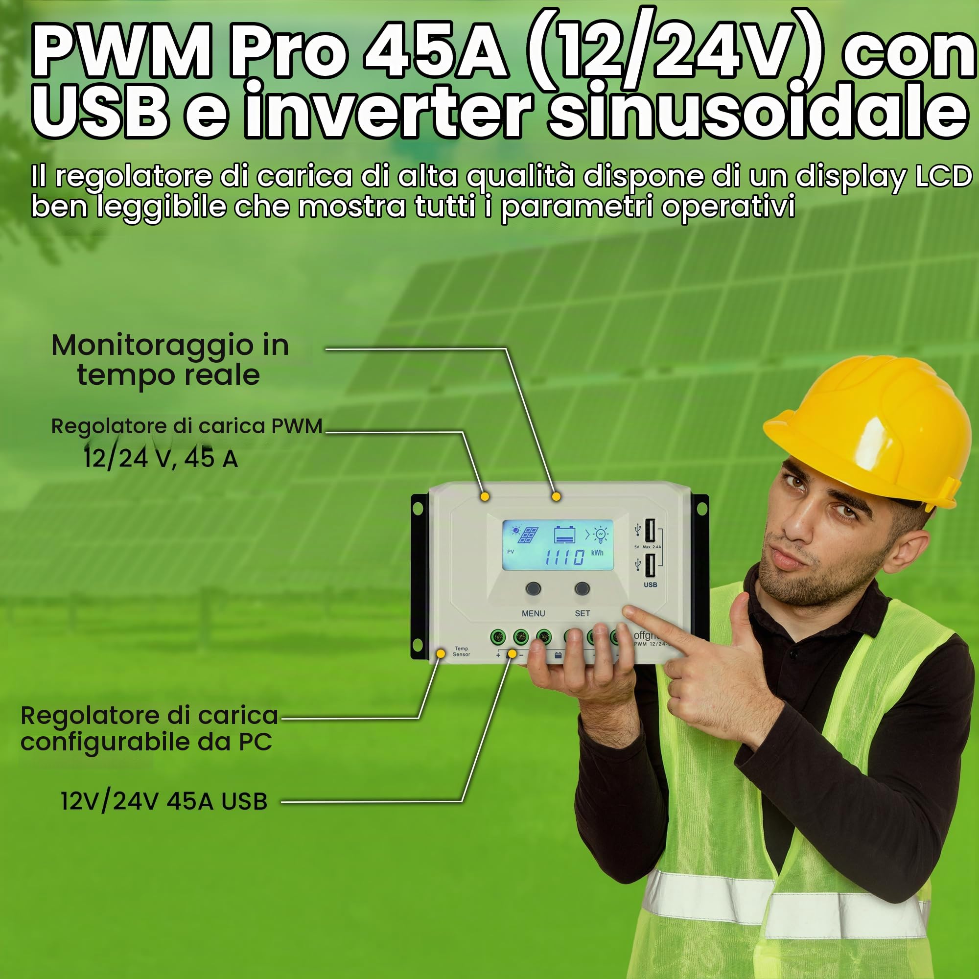 Impianto solare Autark M-Master 200 W-1000 W potenza AC 12 V 230 V