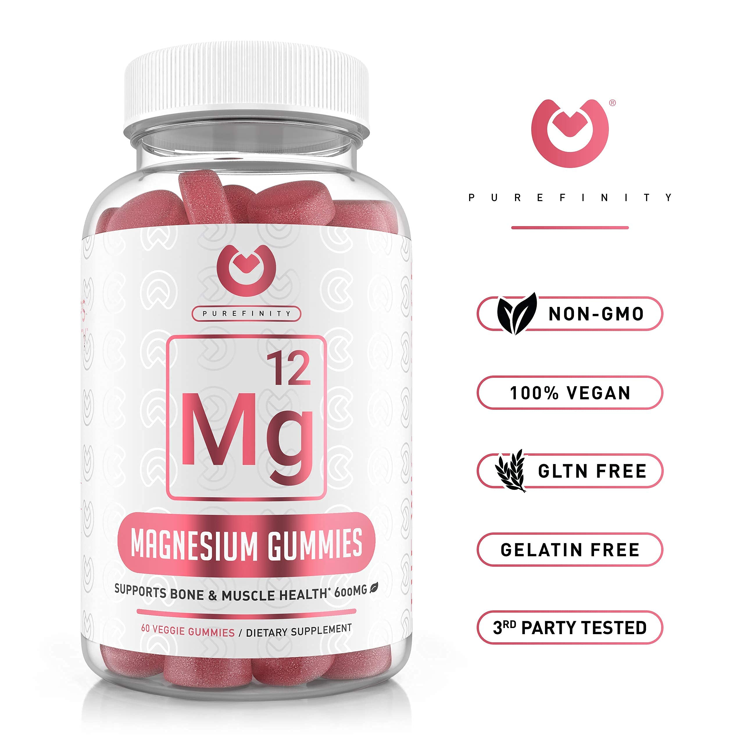 Purefinity Magnesium Gummies 600mg Magnesium Citrate for Stress