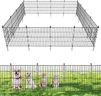 SecureSpaces No Dig Rustproof Metal Garden Fence: 10 Panels 24"H x 20'L Dog Rabbit Barrier, Easy Install Yard Patio Border