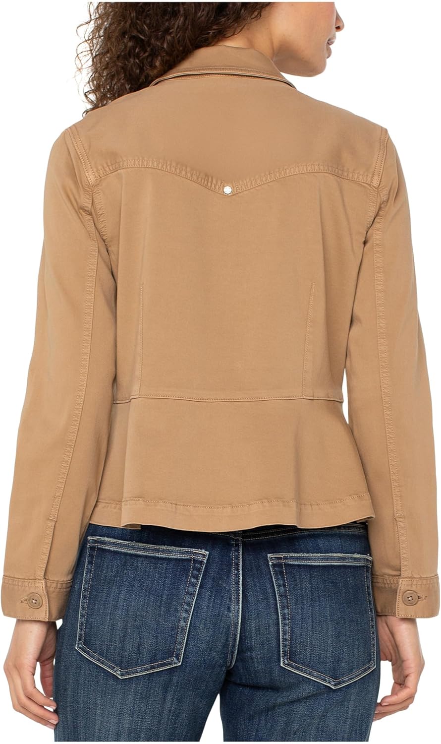 Liverpool Los Angeles Soft Touch Twill Peplum Hem Trucker Jacket - Image 2