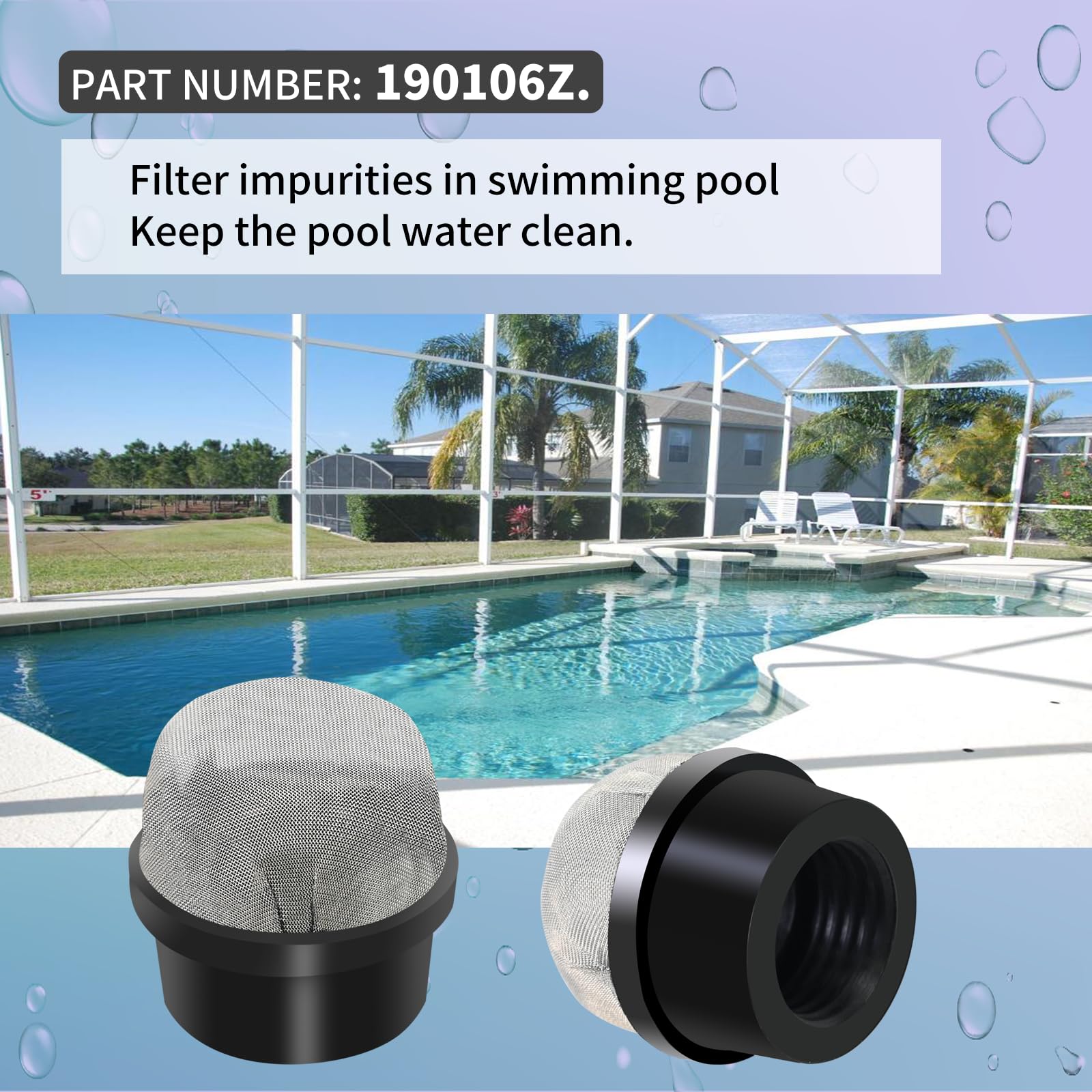 190106Z Stainless Steel Air Bleeder Screen Caps Fits Pentair D.E Filters — Amazon image 4
