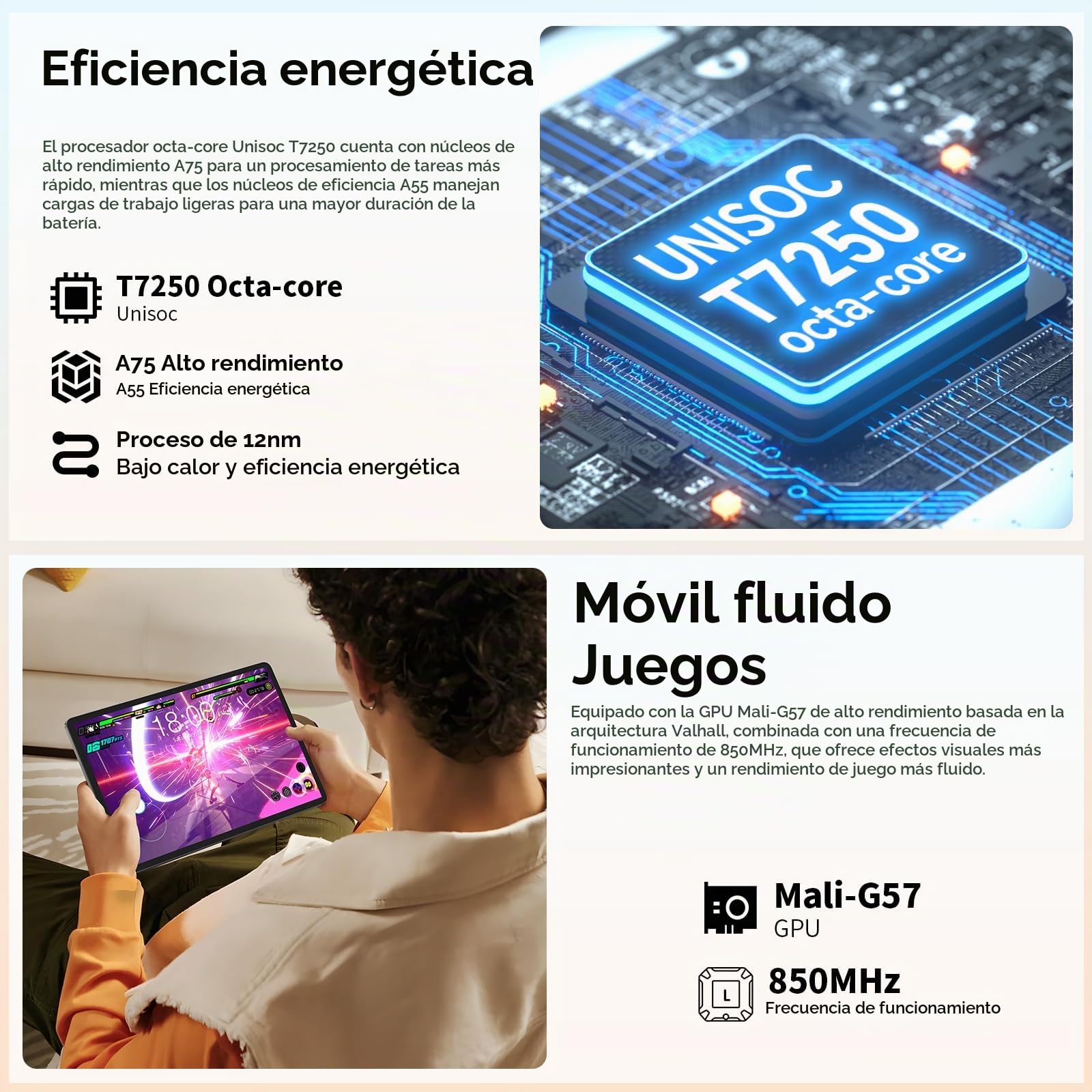 TECLAST P50T Tablet 11 Pulgadas Android 16 Tableta 90Hz, T7250 2GHz Octa-Core Gemini AI, 16GB RAM+128GB ROM+5TB TF, 8000mAh, 5G WiFi, Widevine L1, 13MP+5MP/GPS/3.5MM/BT5.2/OTG, Tablets con Lápiz, 2026
