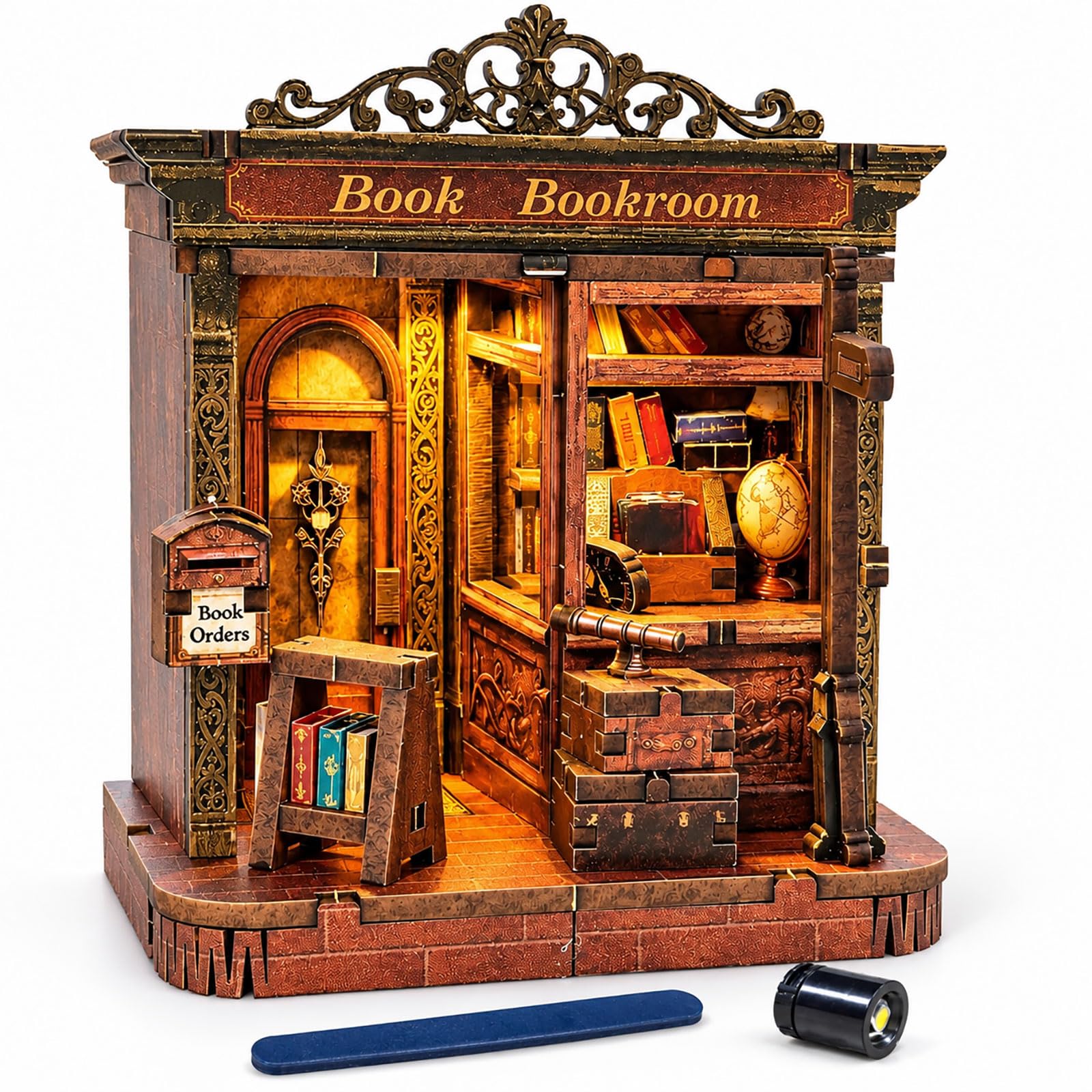 Book Nook Kit for Adults, DIY Miniature Wooden House for Bookshelf