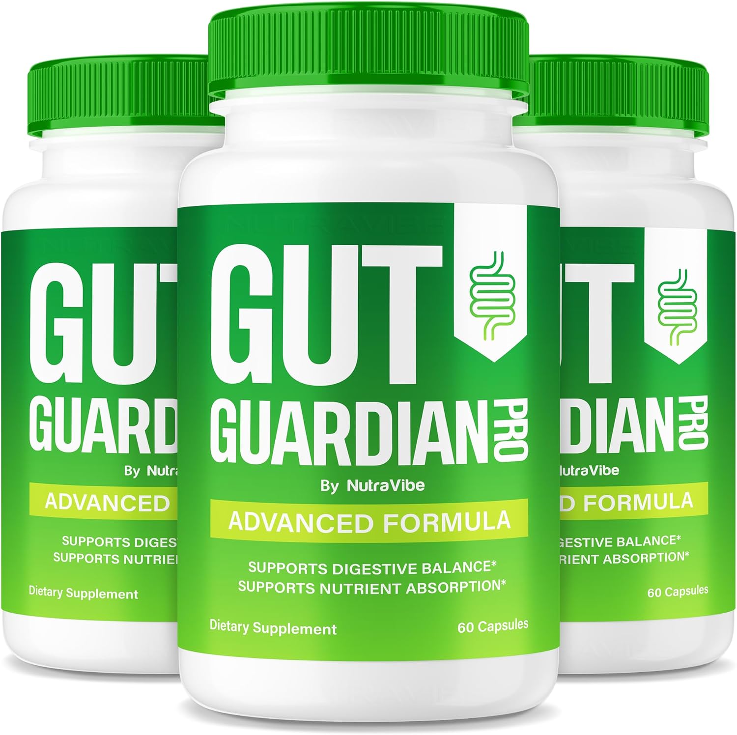 (3 Pack) Gut Guardian Pro – Official Digestive Support Formula with Clean Ingredients to Maintain Gut Balance, Comfort & Health | Gentle GutGuardian Pills for Daily Feel Good Moments (180 Capsules)