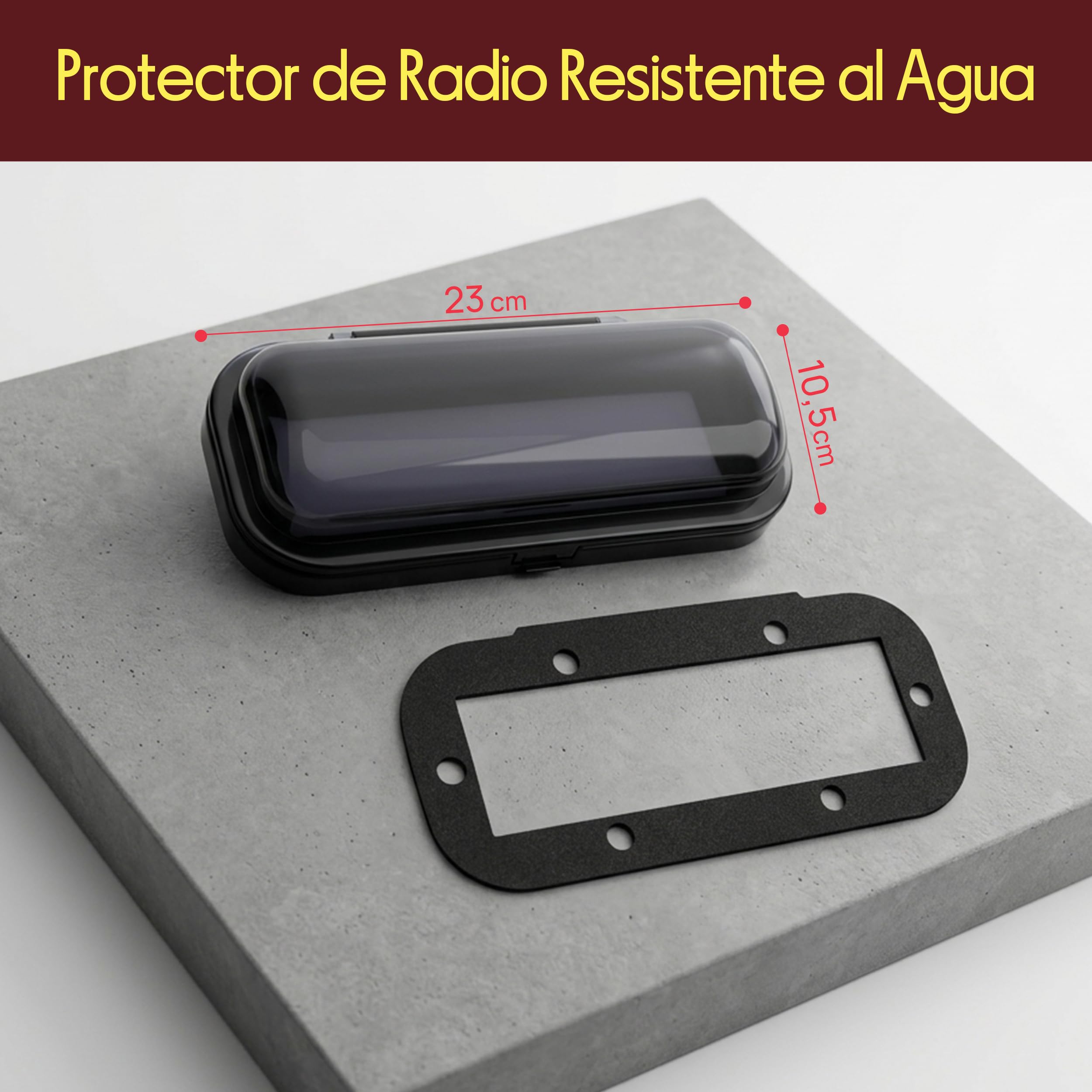 Pyle Carcasa de Radio para Barco, Cubierta Protectora, contra Salpicaduras, con Tapa Abatible, Facil de Montar
