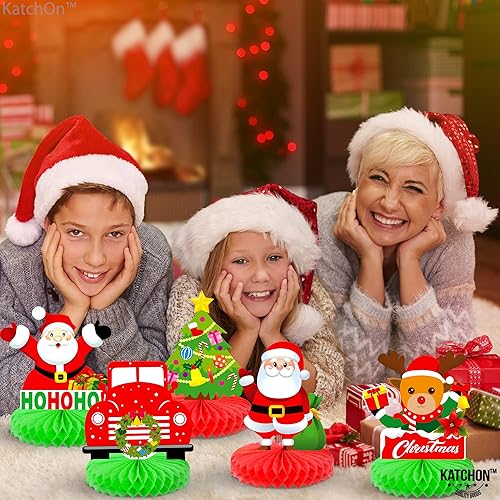 Miniatura 7 de KatchOn, Centros de mesa de nido de abeja de Navidad para mesas, paquete de 8  Centros de mesa de Navidad, panal de abeja de reno navideño para