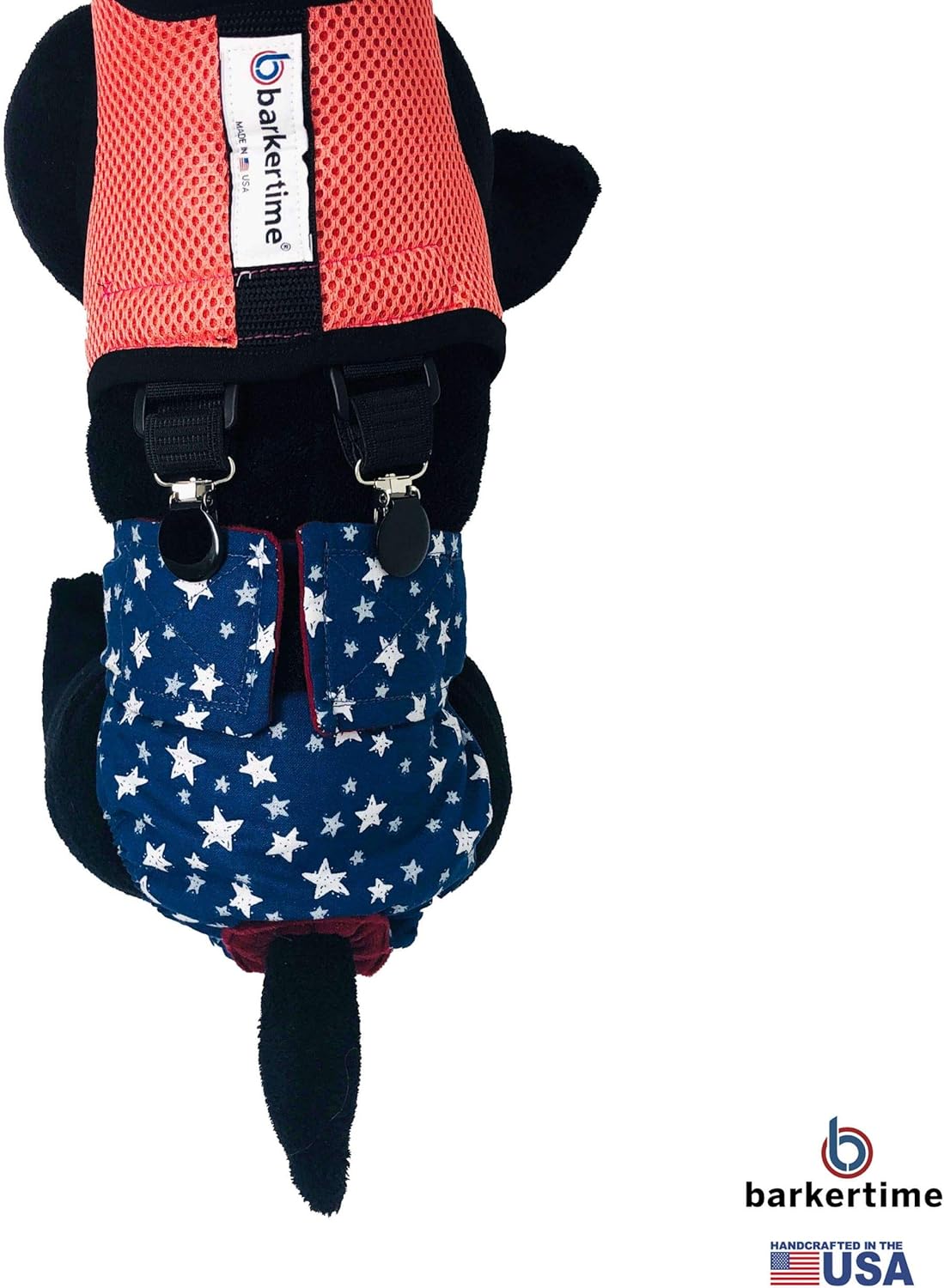 Dog Diaper Suspender Harness - Pink Salmon Mesh Diaper Suspender Harness to Keep Dog Diapers On, XS - Made in USA