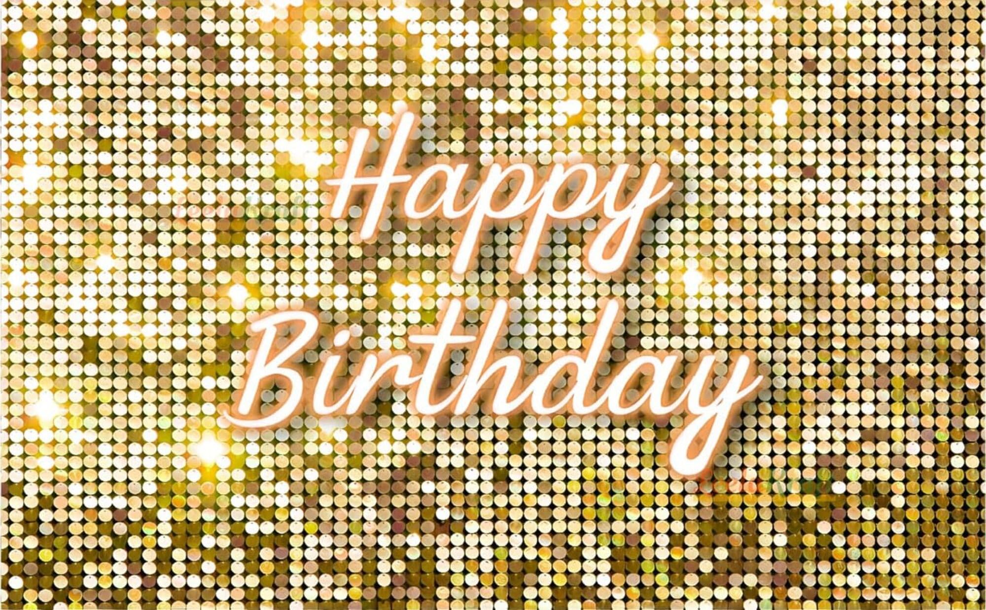 LEELA KRAFT Happy Birthday Gold Backdrop Cloth (5x8 Feet) | Birthday Party Decoration Background Curtain | For Party, Functions, Ceremonies & Home Décor-image-2