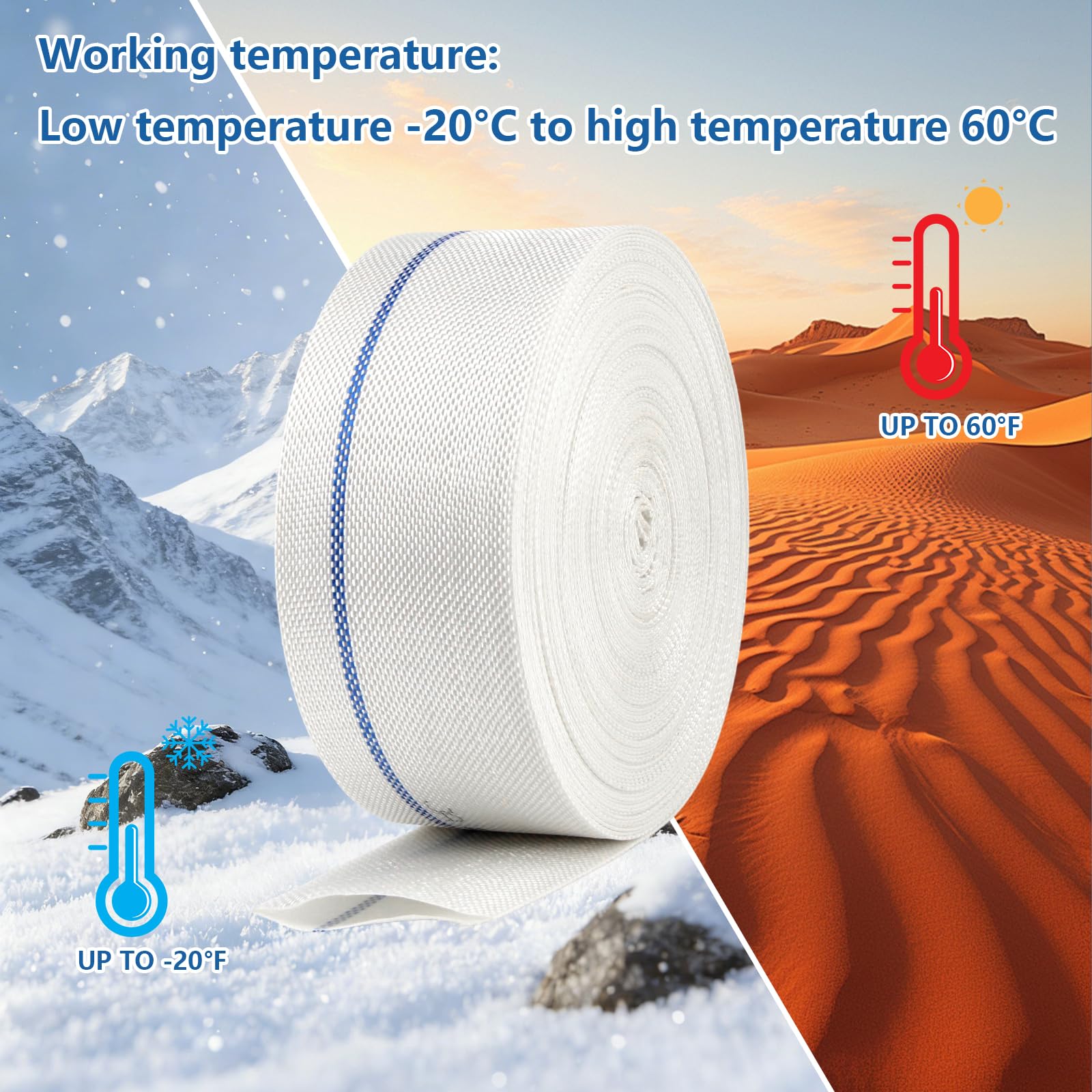 Tubo in Tessuto Piatto 38 MM (Ø 1 1/2") 20 M- Tubo Ad Alta Pressione per Pompe Sommerse Pompe per Acque Luride e Irrigazione Resistente ai Raggi UV Flessibile e Durevole