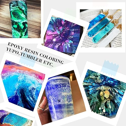 Miniatura 6 de Tinta de alcohol blanco para resina epoxi, 4 onzas, tinta de resina a base de alcohol de color blanco para resina Petri, vasos de resina,