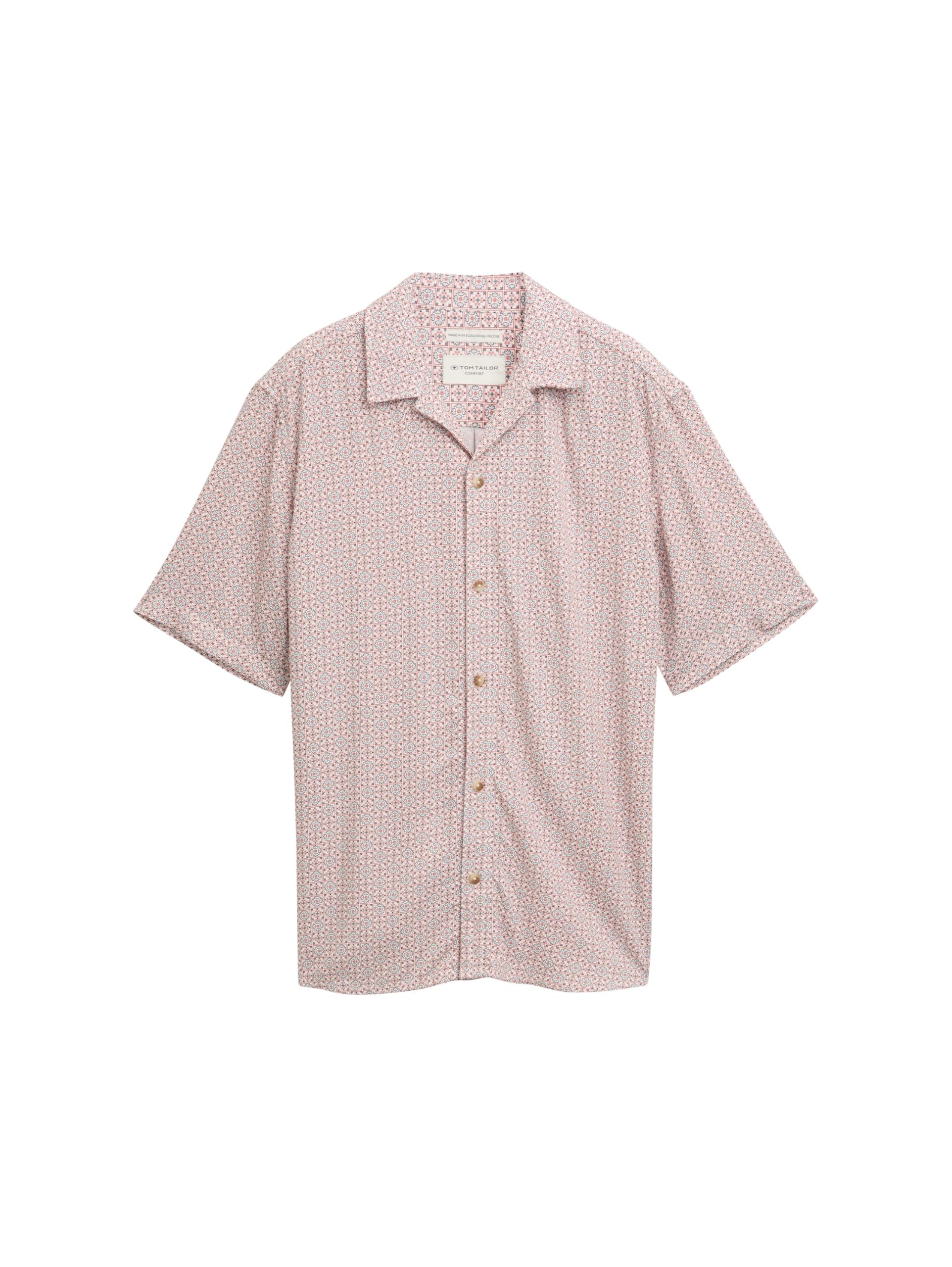 TOM TAILOR Men's 1046091 Shirt, 37937-Offwhite Small Tile Design, XS