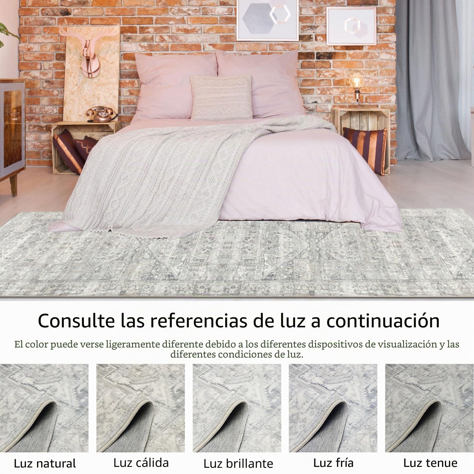 Homcomodar Alfombra Pasillo Larga 80x300cm Beige Gris Alfombra Cocina Lavable Antideslizante Vintage Alfombras de Pasillo Cocina Lavadero Entrada Habitacion