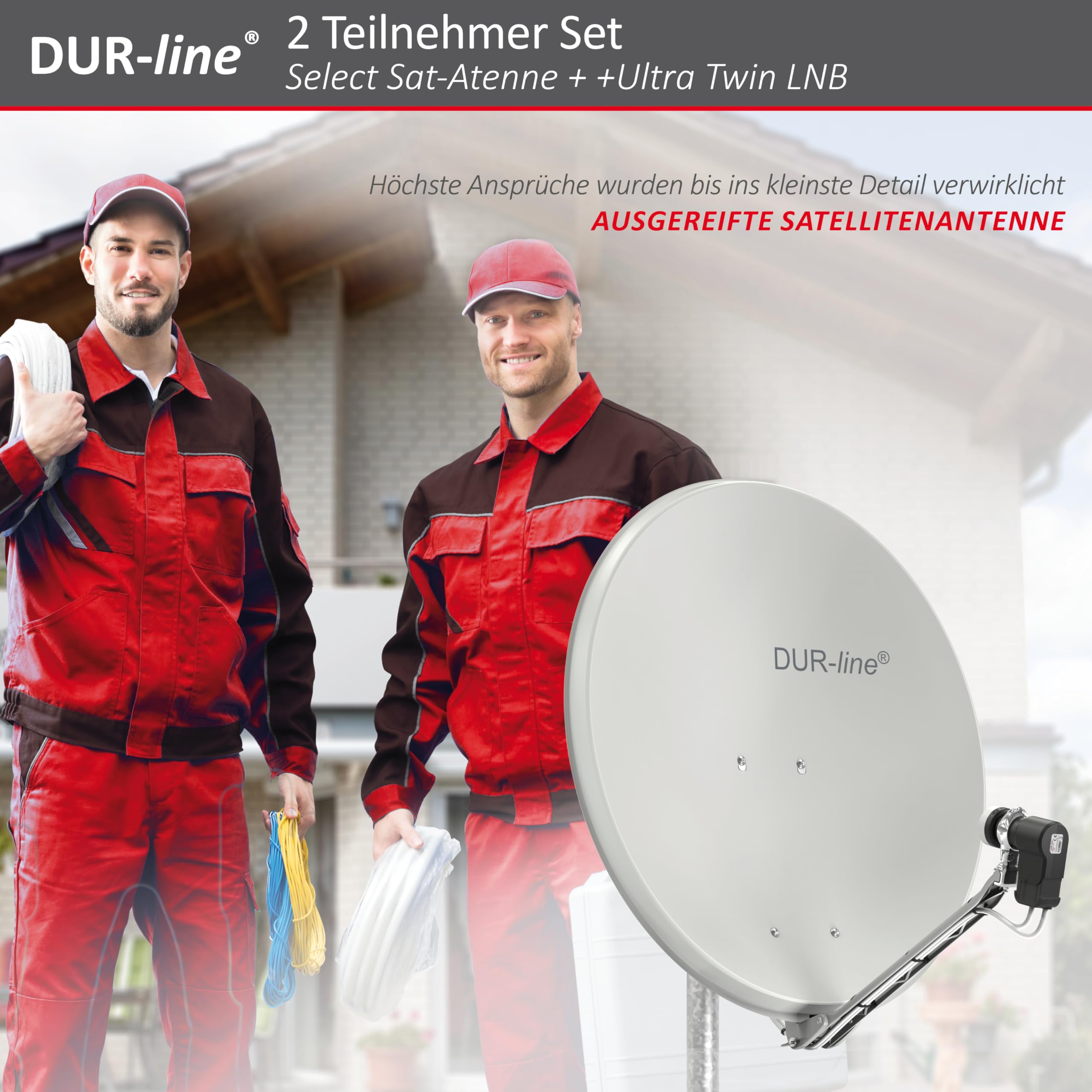 DUR-line Select 75/80 Juego de antena de satélite [LNB, Multiconmutador]