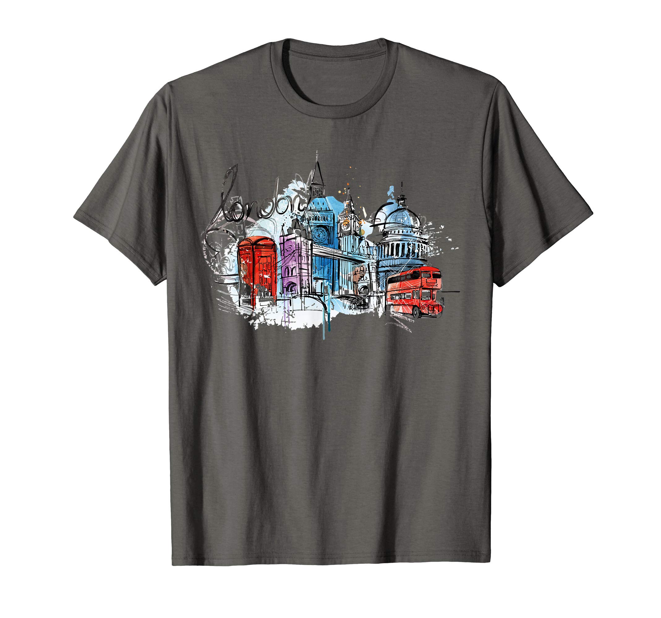 Bahaa's TeeCool Sketch Hand Drawn London Skyline Landmarks Illustration T-ShirtOEKO-TEX STANDARD 100