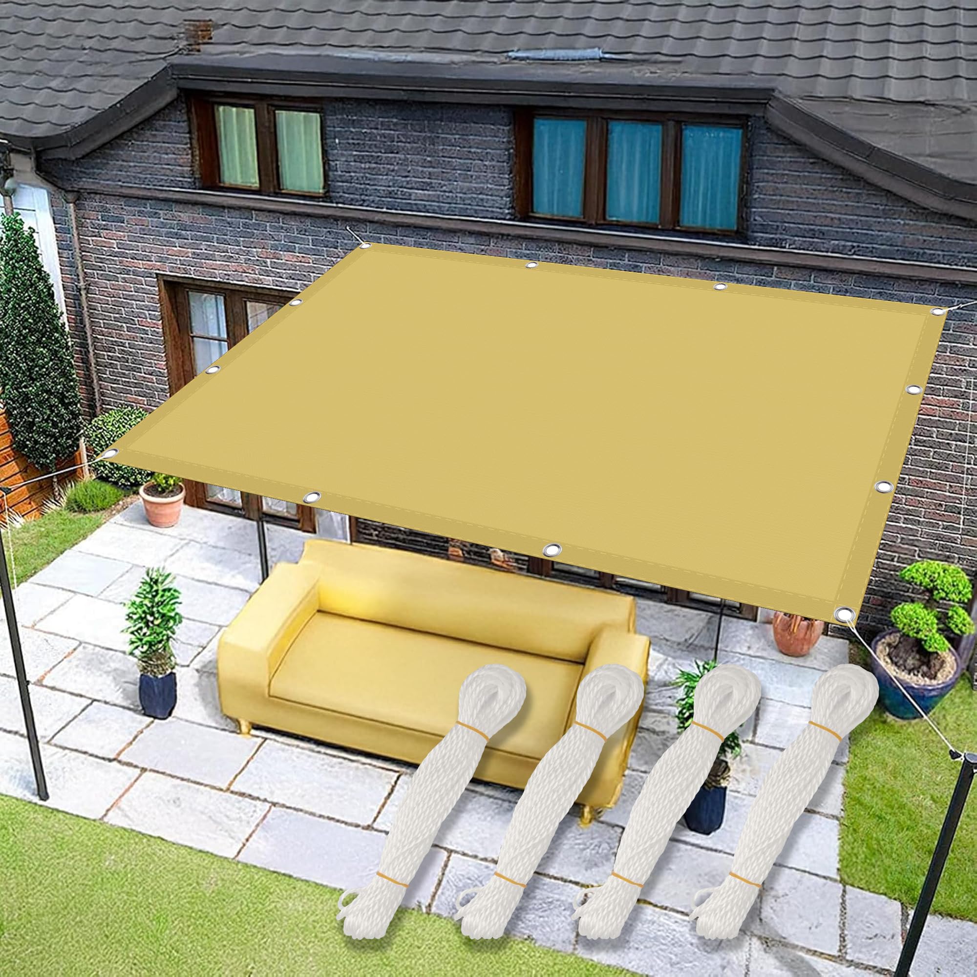 Voile d'ombrage de balcon 95x600 cm pour créer un cocon sur la terrasse