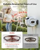 VEVOR Retractable Hose Reel, 82 ft x 1/2 inch, 180° Swivel Bracket Wall-Mounted, Garden Water Hose Reel with 9-Pattern Nozzle and 3 Fast Adaptors, Automatic Rewind, Lock at Any Length - 3