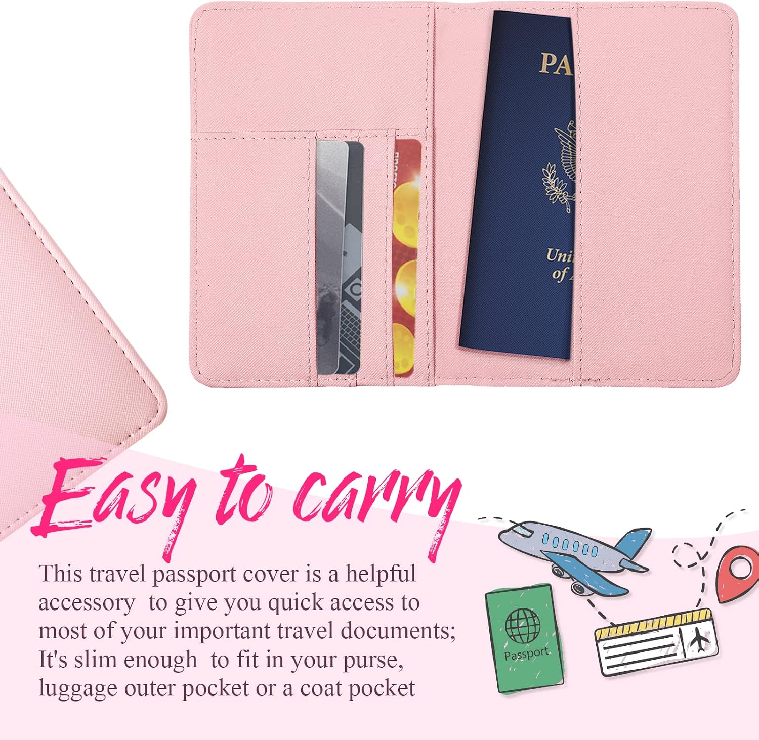 Frienda 2 Pcs Passport Holder Covers Waterproof Leather image 4