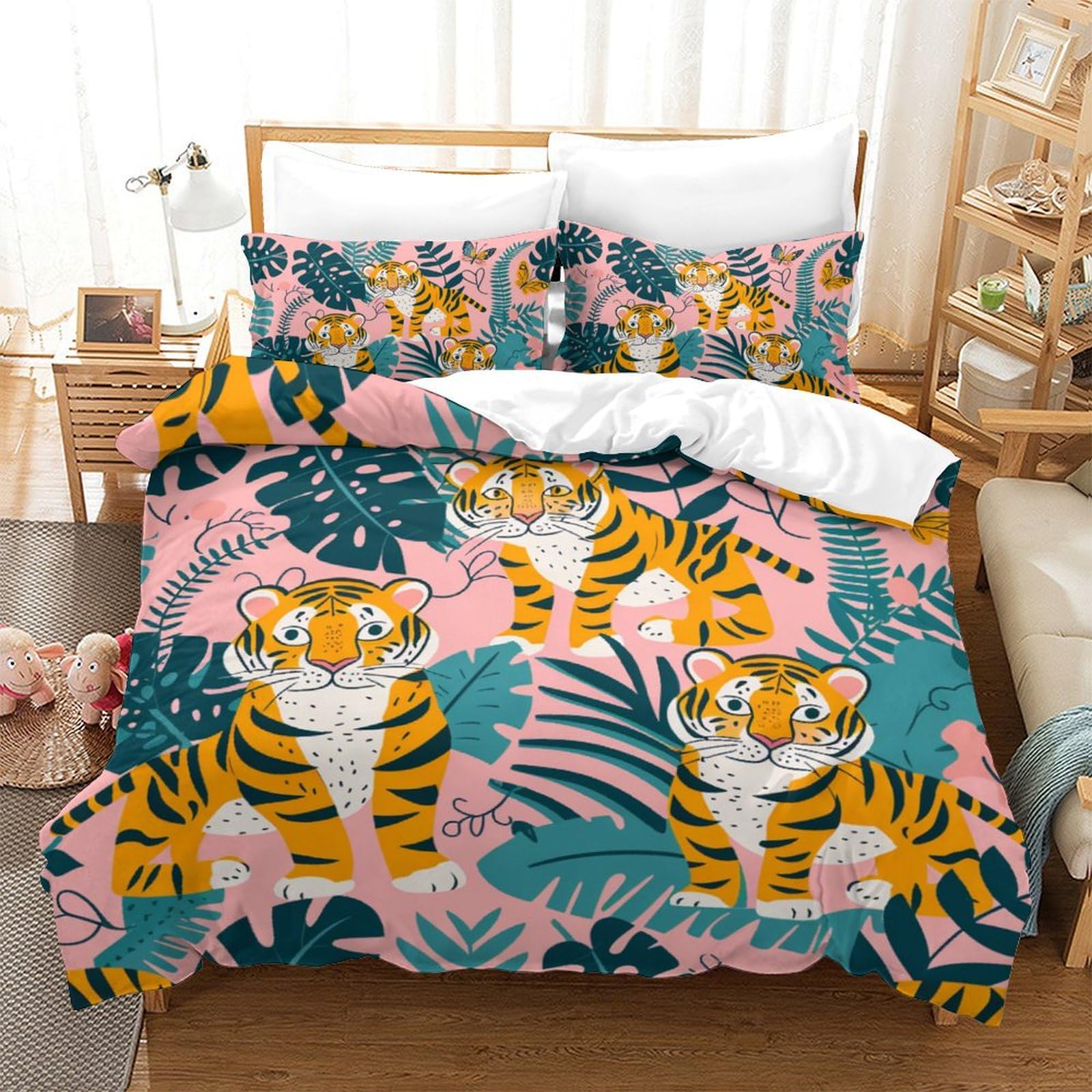 Juego De Ropa De Cama De Melocotón, Funda De Edredón Kawaii Para