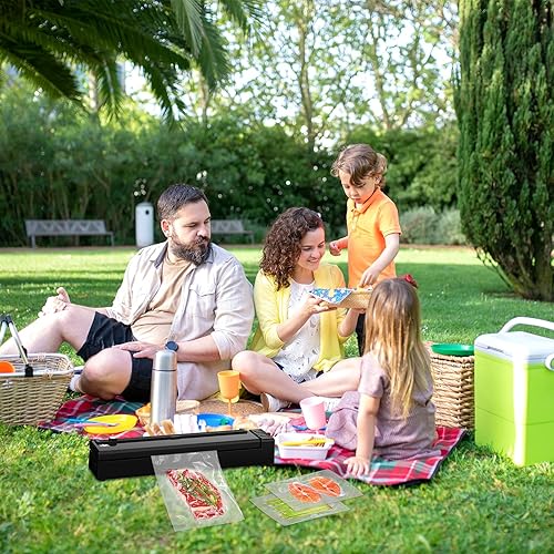 Miniatura 7 de Máquina selladora al vacío inalámbrica, sellador al vacío recargable para alimentos secoshúmedos, cortador integrado y almacenamiento de bolsas, con