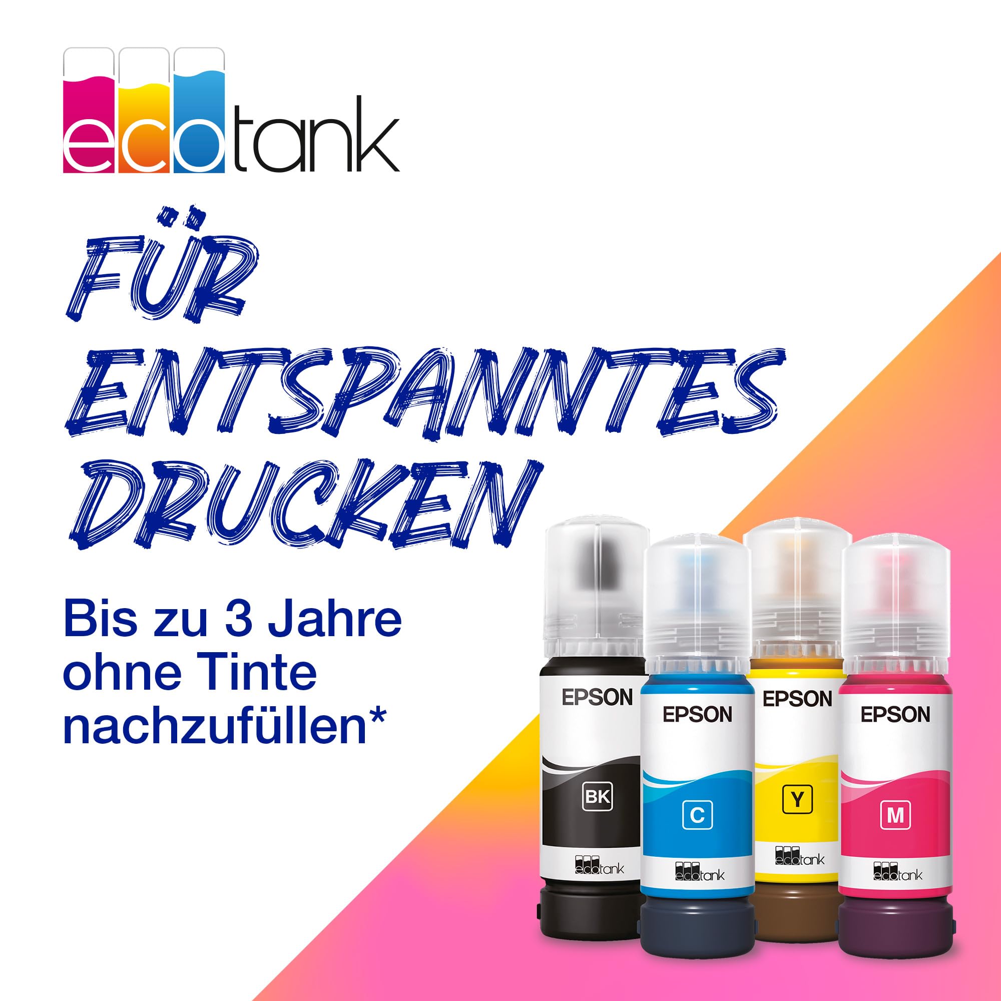 Epson EcoTank ET-1810 A4-Wi-Fi-Tintentankdrucker, mit einem im Lieferumfang enthaltenen Vorrat an Tinten von bis zu 3 Jahren
