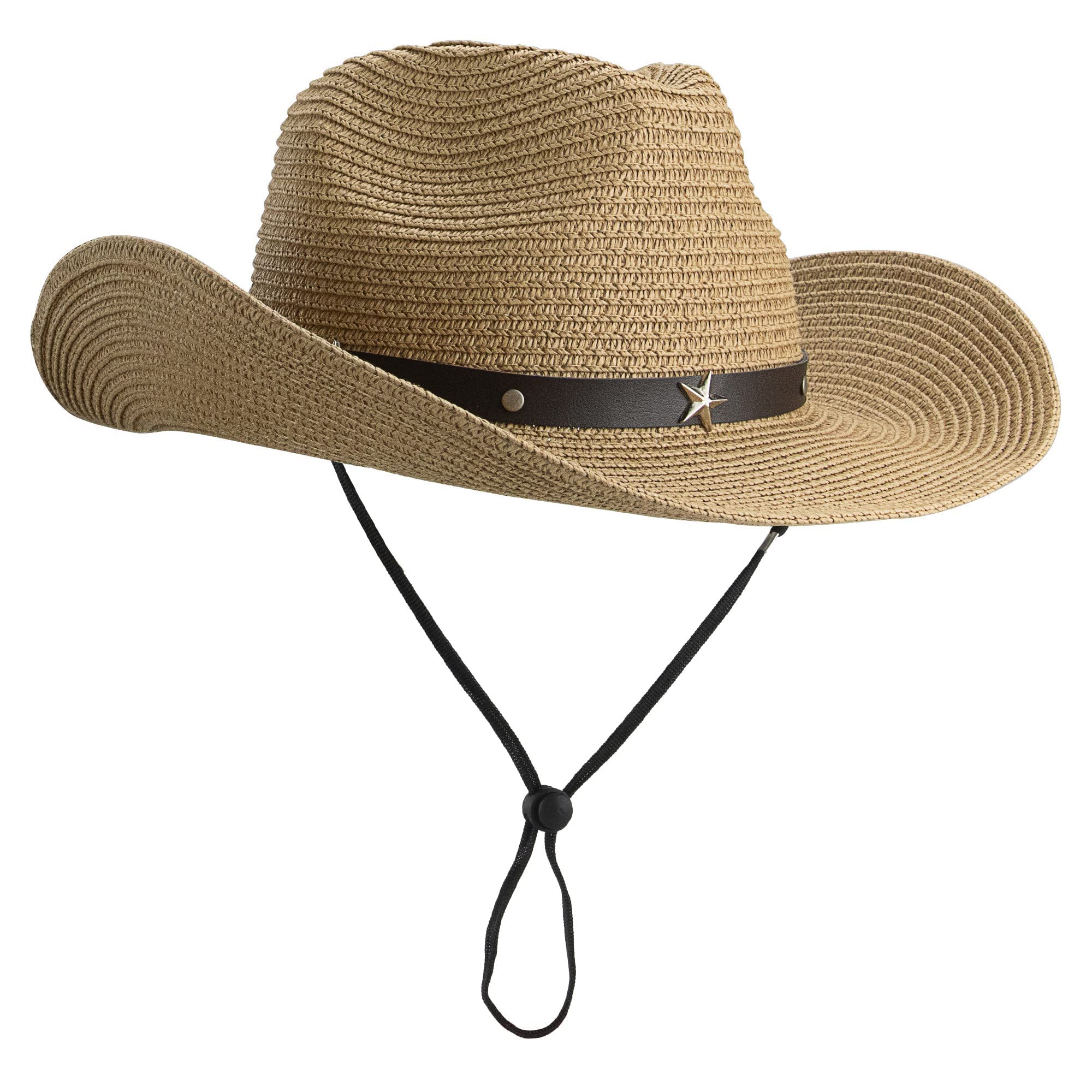 EohakShapeable Fedora Panama Hat Womens Straw Cowboy Hat Floppy Beach Sun Hat Wide Birm