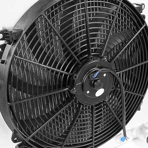 Miniatura 2 de DNA Motoring RA+FS-CHEROKEE-91-3 - Radiador de aluminio completo de 3 filas + ventilador de 12 V con cubierta compatible con Cherokee 91-01  91-92