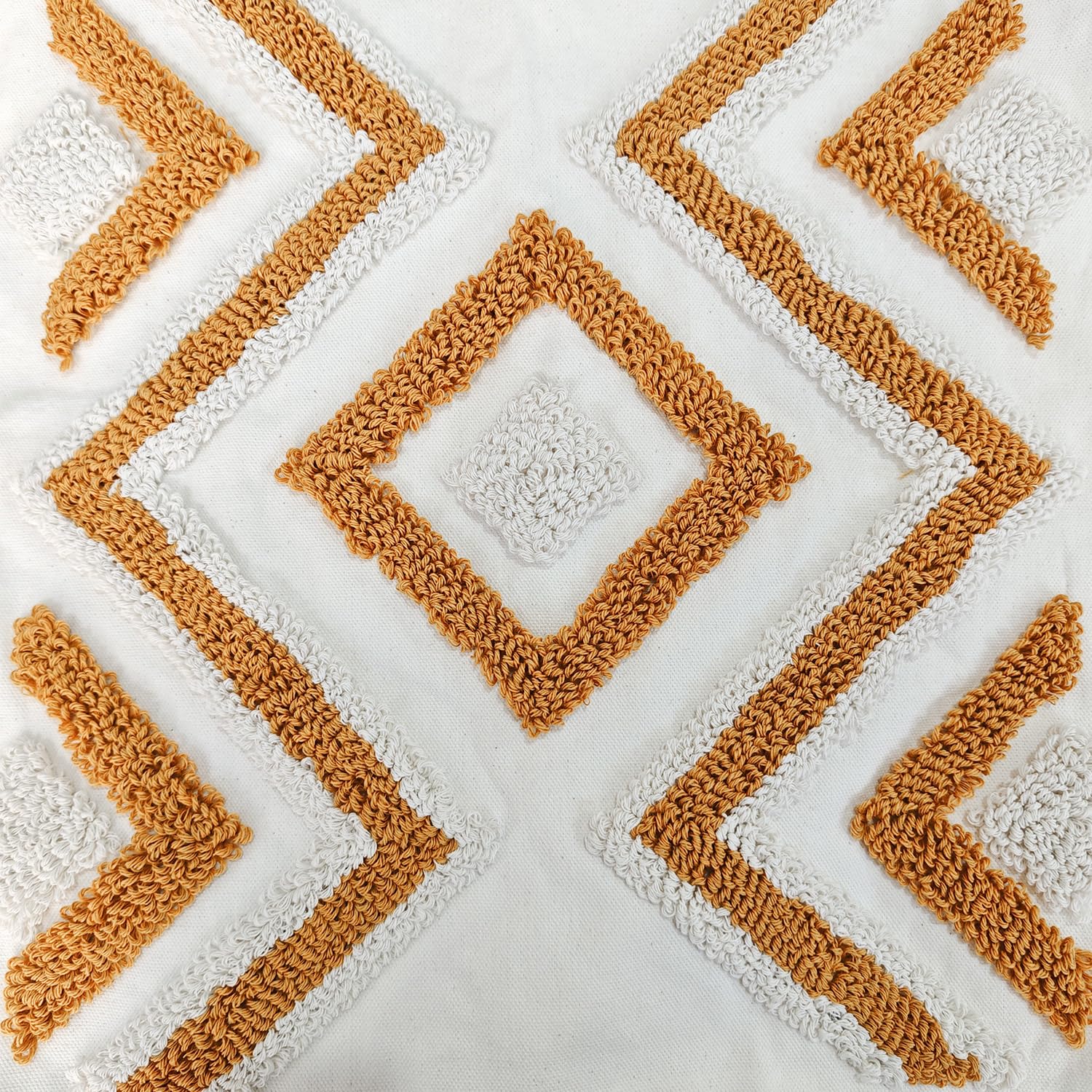 Andreannie Confezione da 2 federe per cuscino ricamate in stile bohémien, con nappe, morbide, decorative per la casa, per divano, 45,7 x 45,7 cm (giallo)