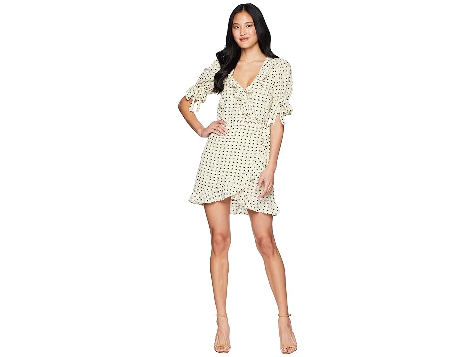 

For Love and Lemons Sweetheart Wrap Mini Dress (Creme) Women's Dress, Beige