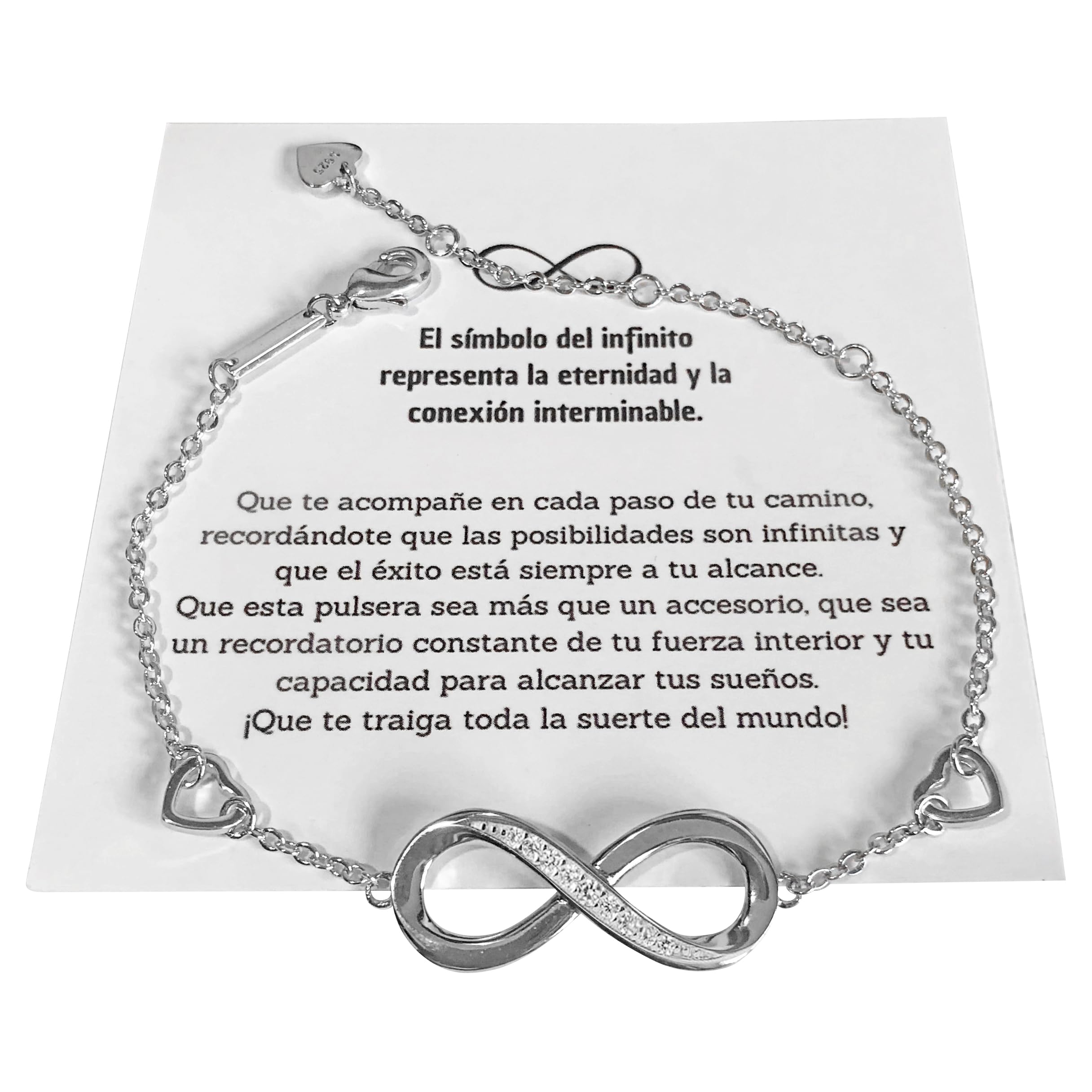 Infinitliving Pulsera infinito mujer tendencia en Plata Ley 925 con Circonita Cúbica. Regalo cumpleaños chica, aniversario madre, amiga, hermana, compañera. Con elegante caja, bolsa y tarjeta escrito español