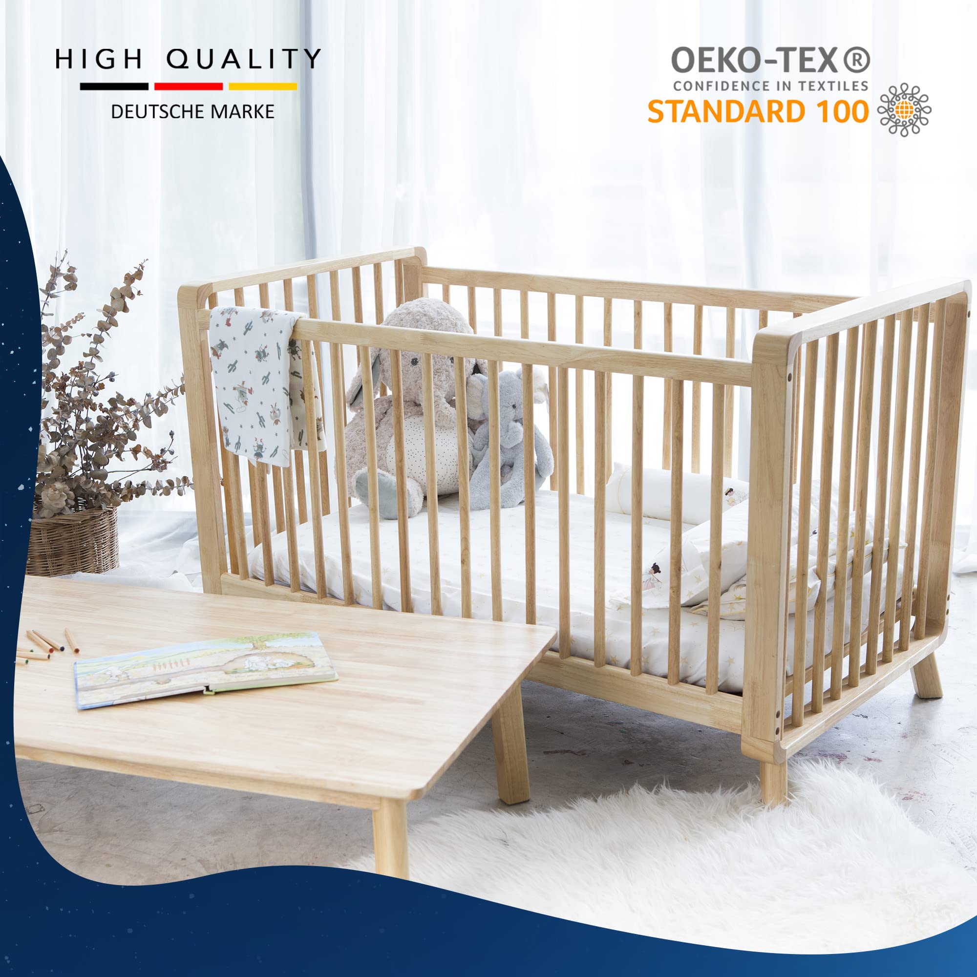 Vida GmbH Premium déjà Housse Housse de Matelas Surmatelas pour lit Enfant 70 x 140 x10 cm
