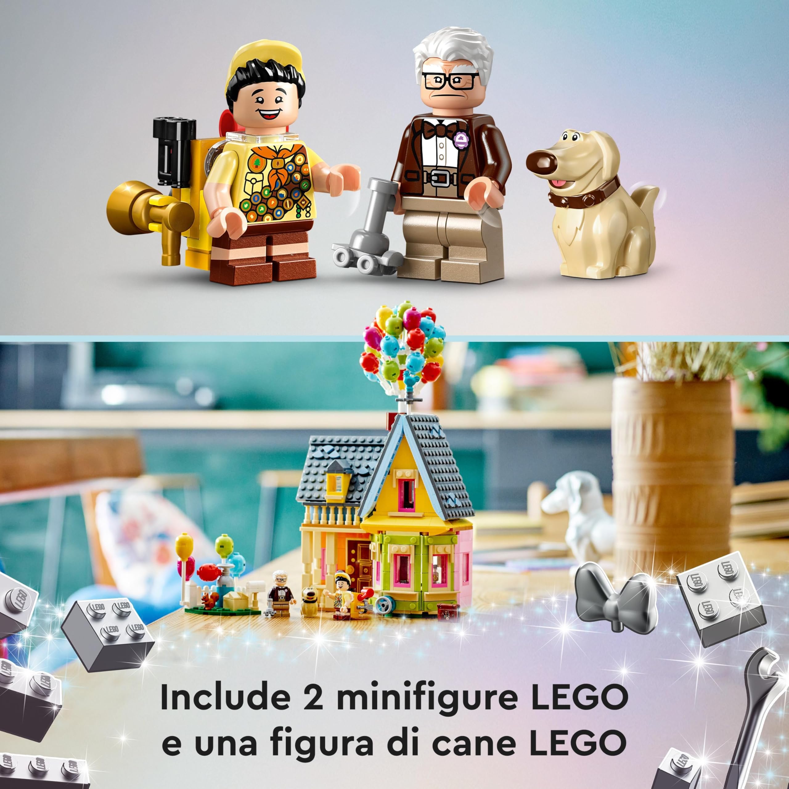 LEGO Disney e Pixar Casa di “Up”, Modellino da Costruire con Palloncini e Figure di Carl, Russell e Dug, Giochi per Bambini e Bambine da 9 Anni, Idea Regalo Iconica, Giocattolo da Collezione 43217