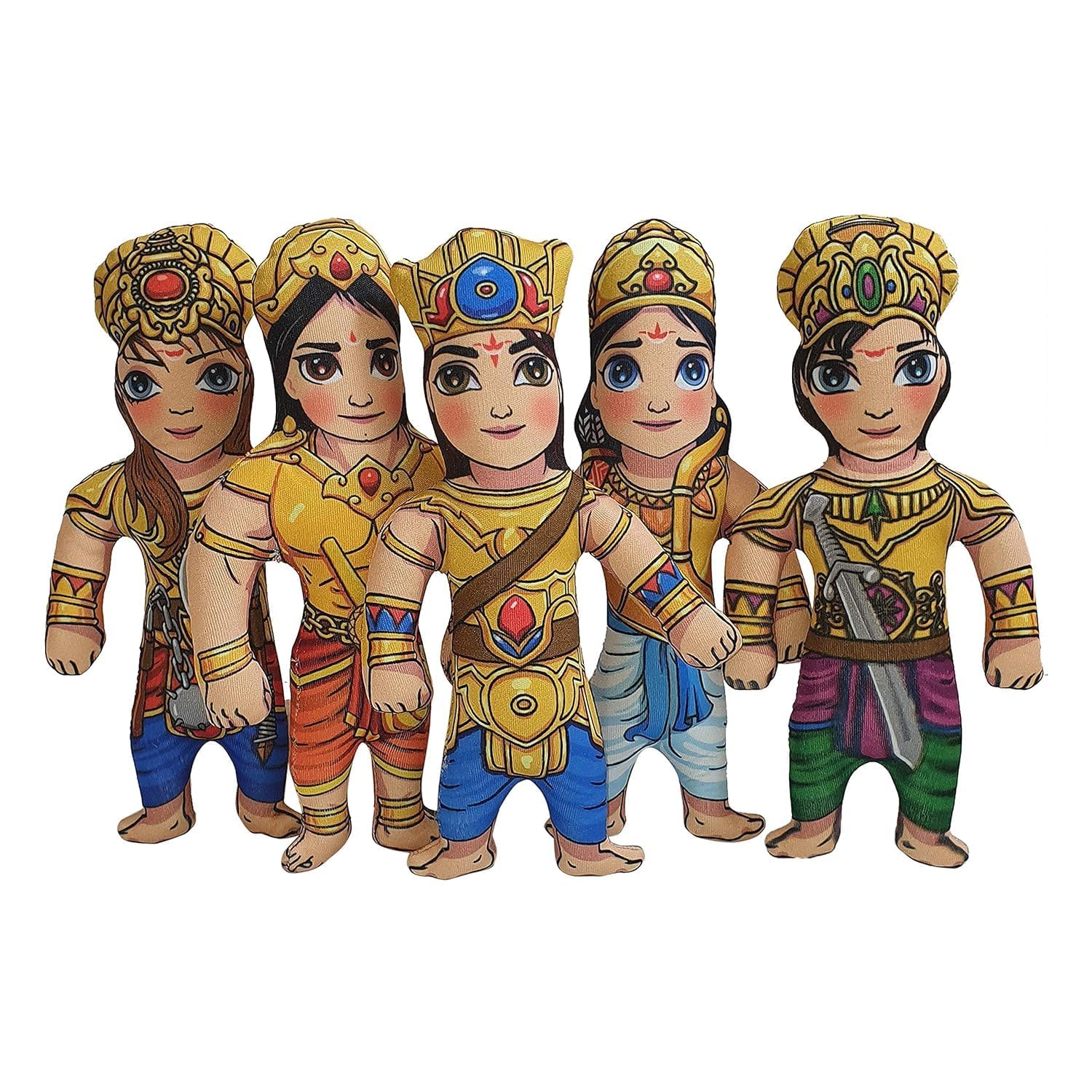 Vrindavanstore.in Panch Pandav (Pair of 5 Dolls) Stuffed Soft Toy for Kids (B0DBVF14DC) Amazon Price History, Amazon Price Tracker