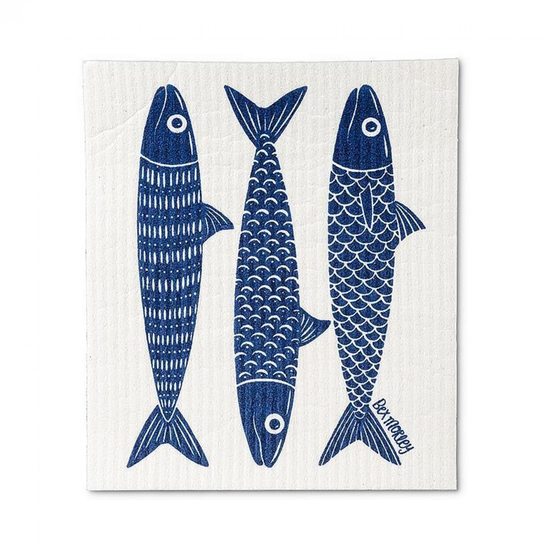 Abbott Collection Fish & Lemons Amazing schwedische Geschirrtücher, 2 Stück, Zellulose/Baumwolle (6,5 x 8 l)