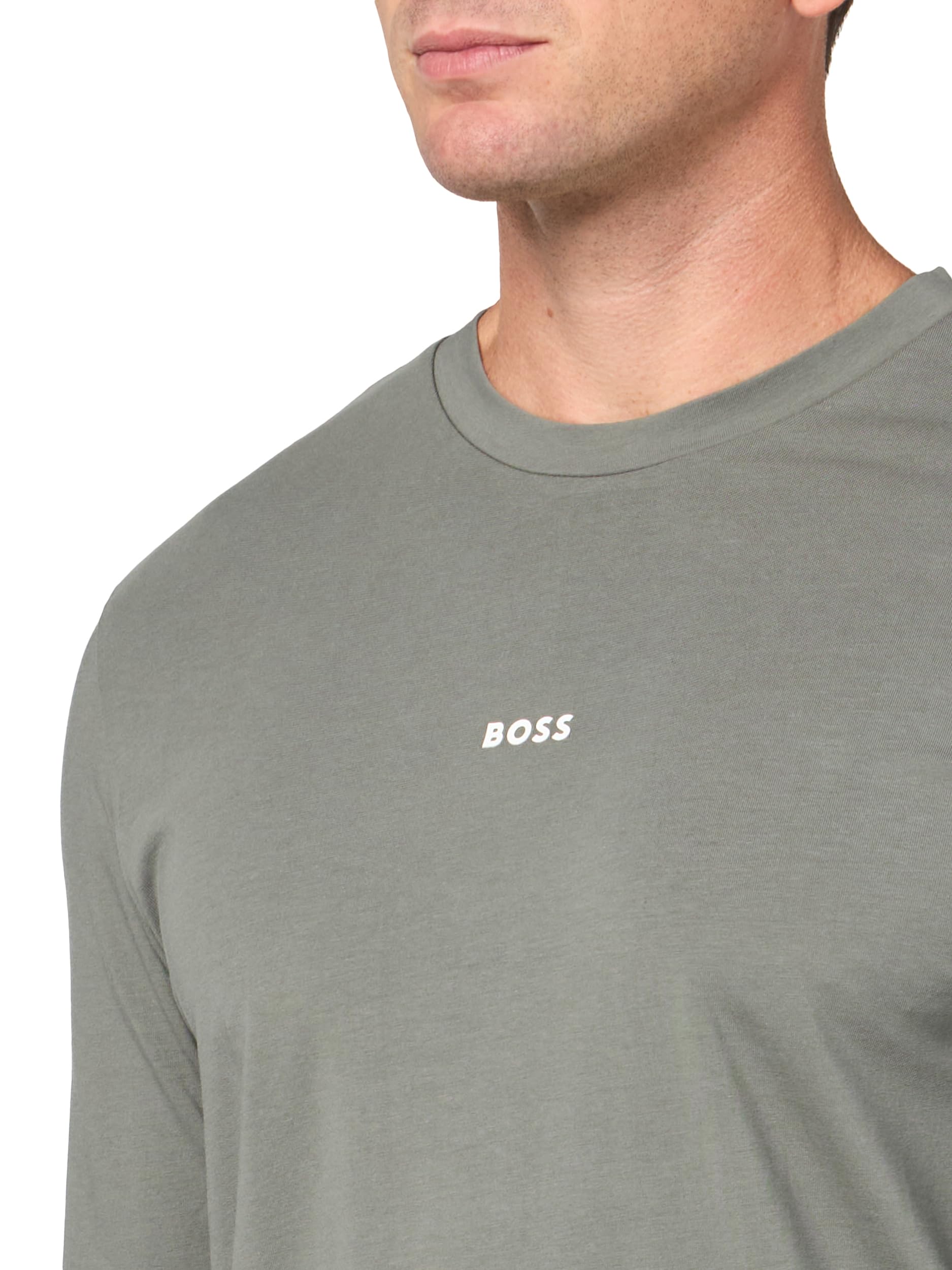 BOSS Męska koszula bawełniana z małym logo na klatce piersiowej o regularnym kroju, Fossil Grey, XXL