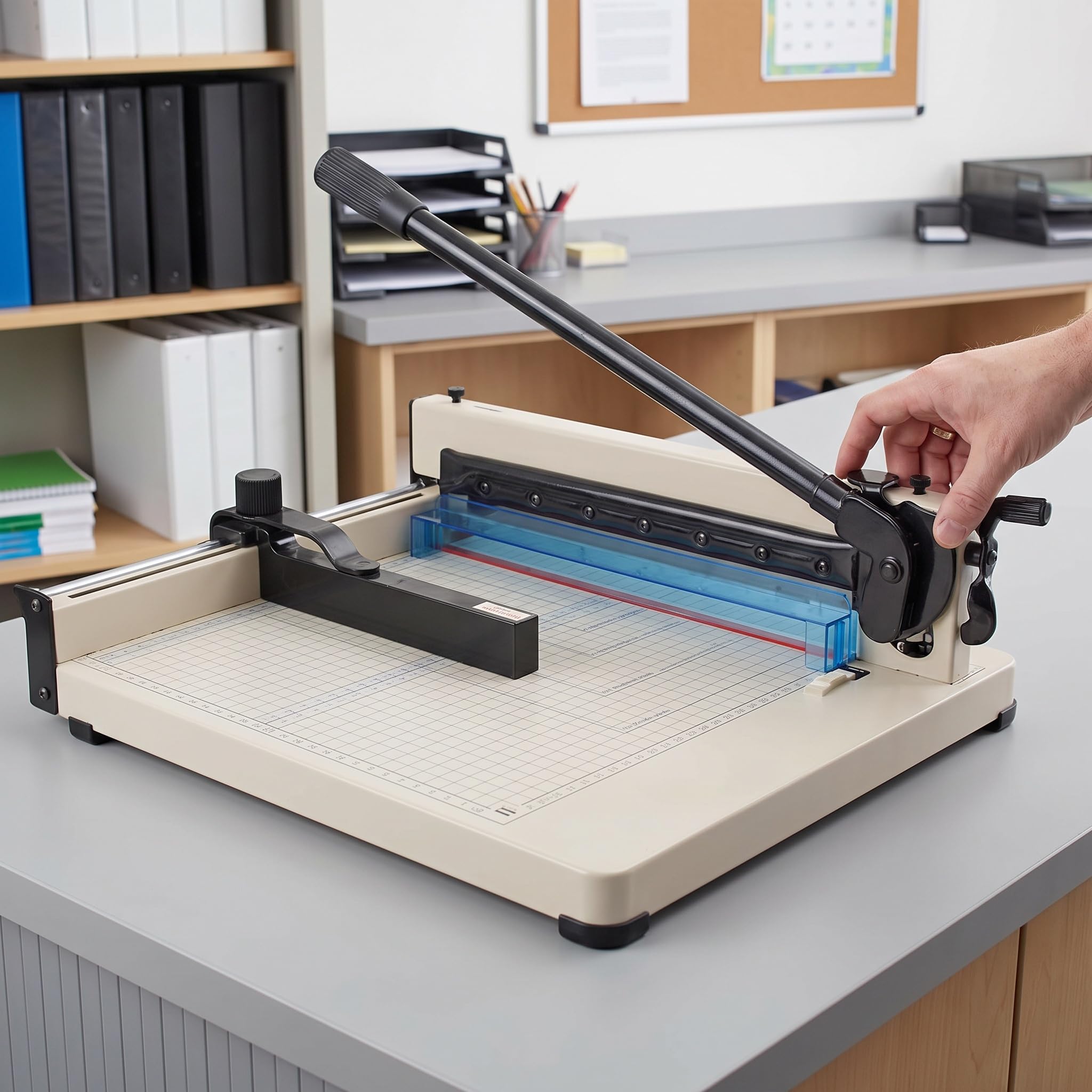 Taglierina Professionale A3 per Impieghi Gravosi, con capacità di Taglio Fino A 400 Fogli, Doppia Protezione di Sicurezza, Ideale per Tagliare Carta, Pelle, PVC E Tessuti.