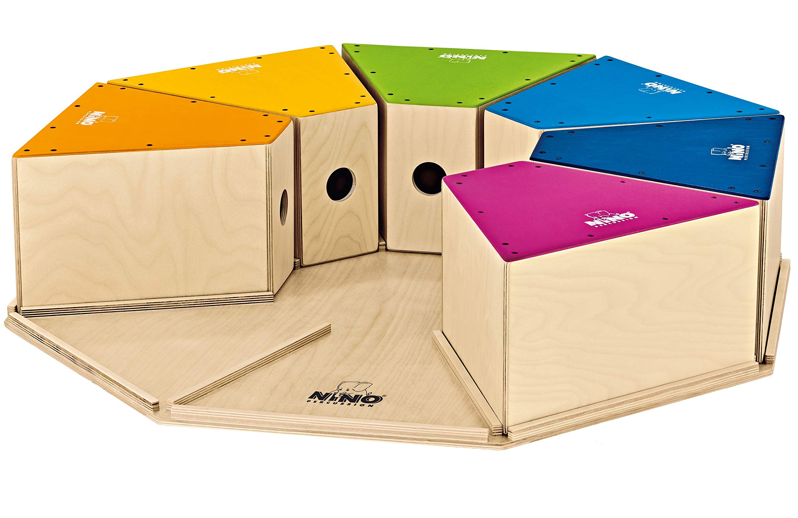 Nino Percussion Cajon con Piastra di Base in Legno e Cavi del Rullante