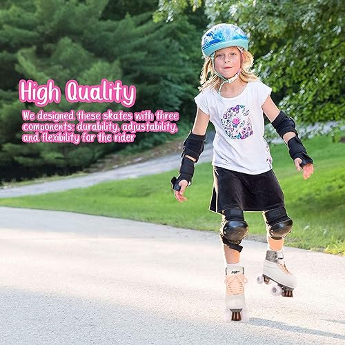 Miniatura 4 de Patines clásicos Derby de 4 ruedas para mujeres y niñas, patines cuádruples para niños y adultos Patines para niñas y mujeres patines al aire libre