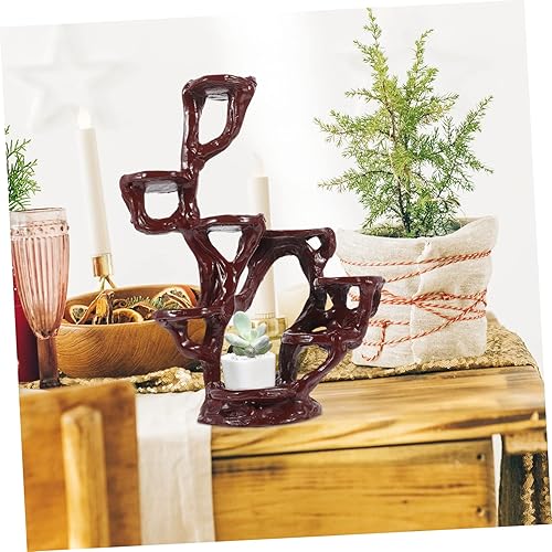 Miniatura 6 de Yardwe Elegante soporte de planta de resina elevada para maceta, base estable para soporte de bonsái de resina