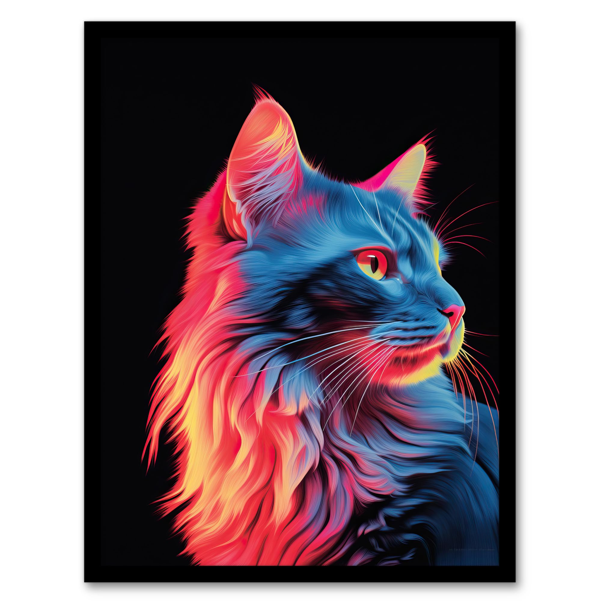 Artery8 Ragamuffin Cat Artwork No 1 By Karen Peters Elegant Bright Uplit Pastel Toned Light Painting Artwork Framed Wall Art Print 18X24 Inch